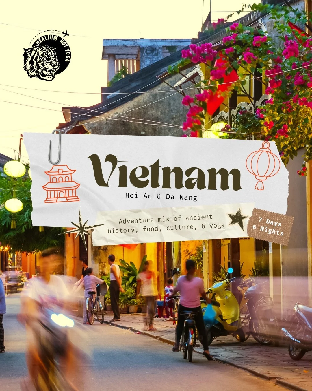 Retreat feature: VIETNAM 🇻🇳 Join us for 7 days, 6 nights in Hoi An over Lunar New Year Tết celebrations! The town is vibrantly decorated and is guaranteed to stoke all your senses. Four spots left. Book here ➡️healiumhotyoga.com/retreats Let&rsquo;