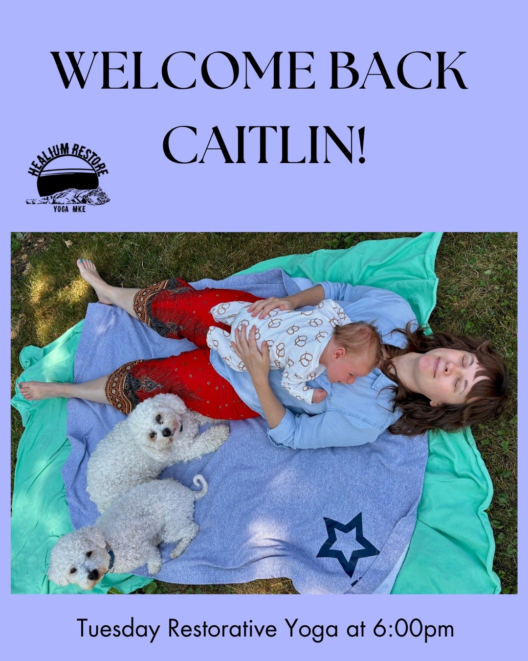 Welcome back, Caitlin!

Caitlin is back teaching Restorative Yoga on Tuesdays at Healium Restore, 6:00pm. She has spent her time off on maternity leave practicing with pups and a babe for the most snuggly of props ❤️