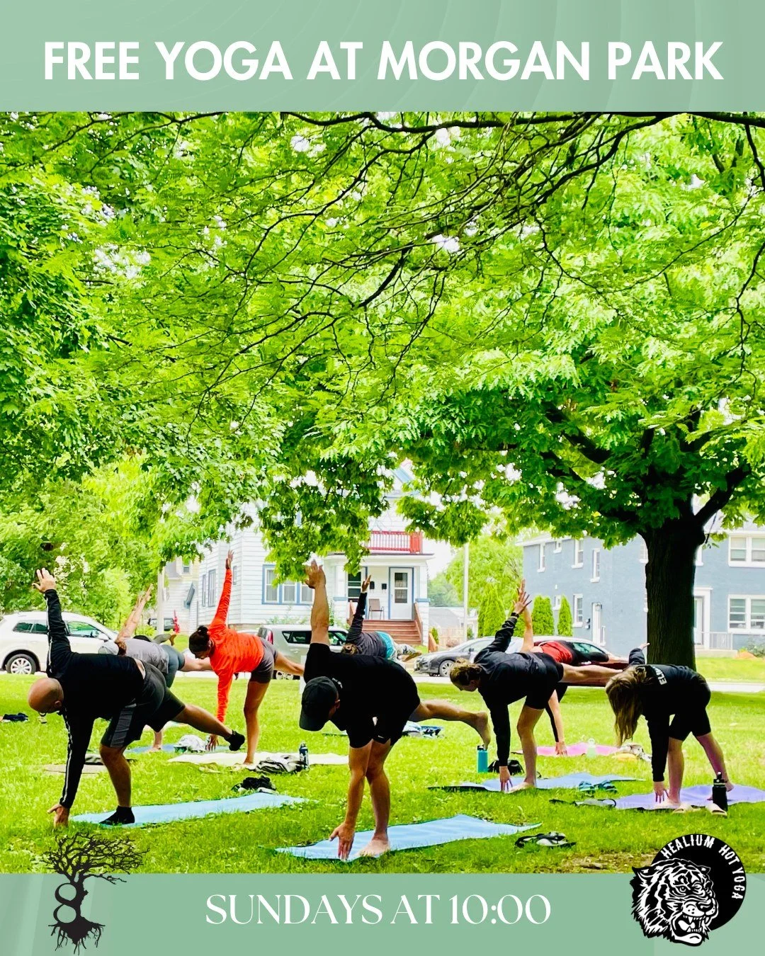 Free Yoga in Morgan Park
Sunday mornings 
 
Join Healium in partnership with 8 Branches Chinese Medicine and Milwaukee County Parks for FREE yoga in Morgan Park! Sunday at 10:00am - bring your own mat and water bottle and practice in the beautiful ou