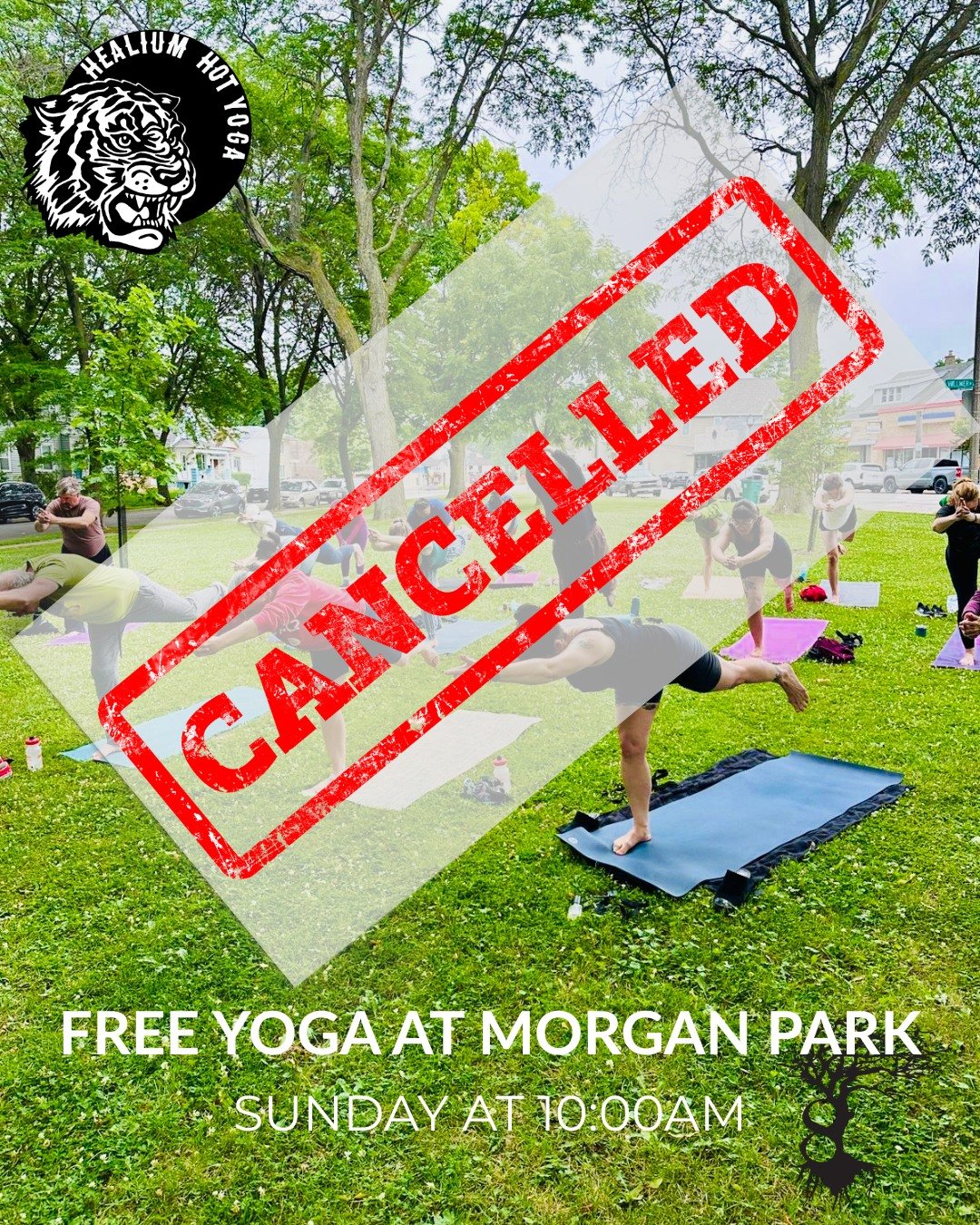 ⛈️CANCELLED: YOGA IN THE PARK⛈️

Due to rain, we are cancelling Free Yoga in Morgan Park this morning. Let&rsquo;s hope for great weather next weekend!!! 

@8.branches 
@mkecountyparks