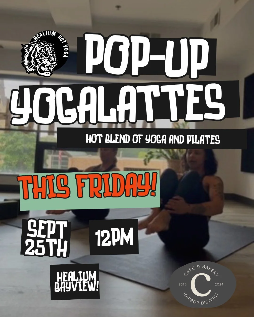 Included in packages &amp; memberships, join Kiera this coming Friday, September 25th @ 12pm for a HOT YogaLattes pop-up in collaboration with our friends at Casera Cafe &amp; Bakery. 

When you sign up for this class you get a voucher for a FREE pas