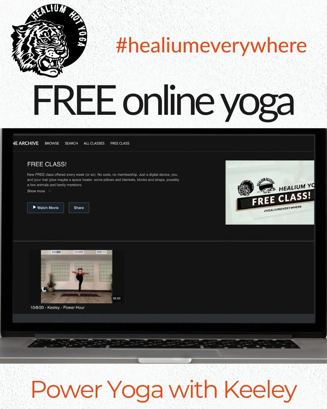FREE Power Yoga

Enjoy a FREE online Power Yoga class with Keeley from way back in October 2020!

Our newly reorganized and improved Healium Online Archive is even easier to navigate. 
Go to 
healiumhotyoga.com/free-class
and get your practice starte