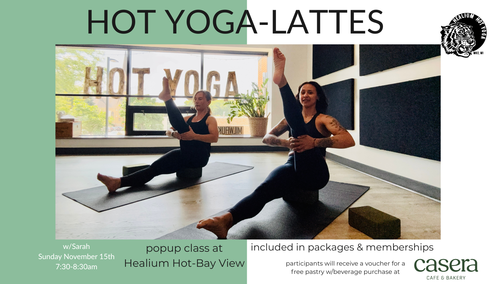 HOT Yoga-lattes Pop-Up w/Sarah (mid-November) 