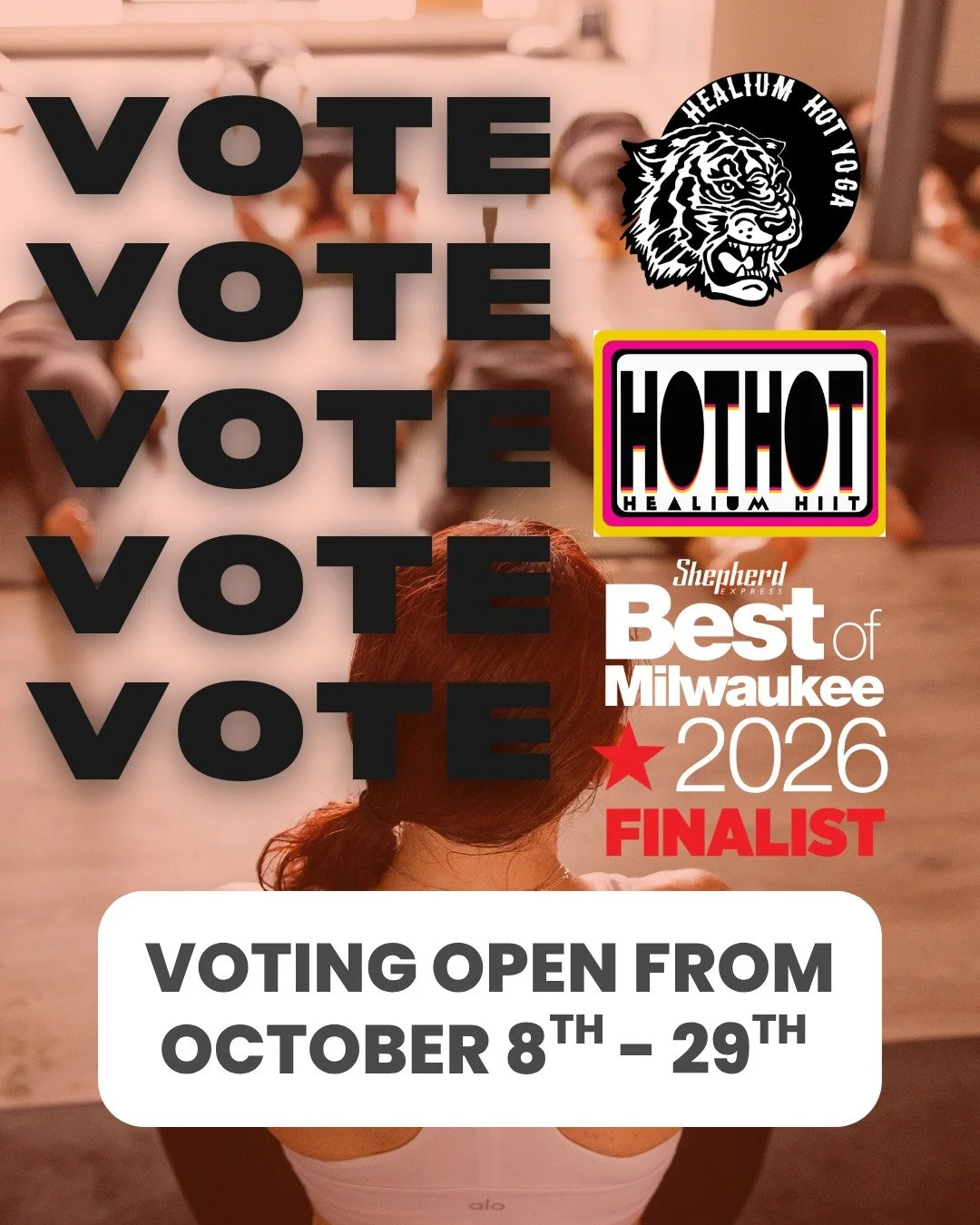 We're your besties... don't forget to go vote Healium Hot Yoga for best yoga studio and Healium HIIT for best boutique fitness! 🧘&zwj;♀️💫

 #bestofmilwaukee2026 #yogacommunity #healiumeverywhere #healiumhotyoga #healiumtrain #healiumhiit