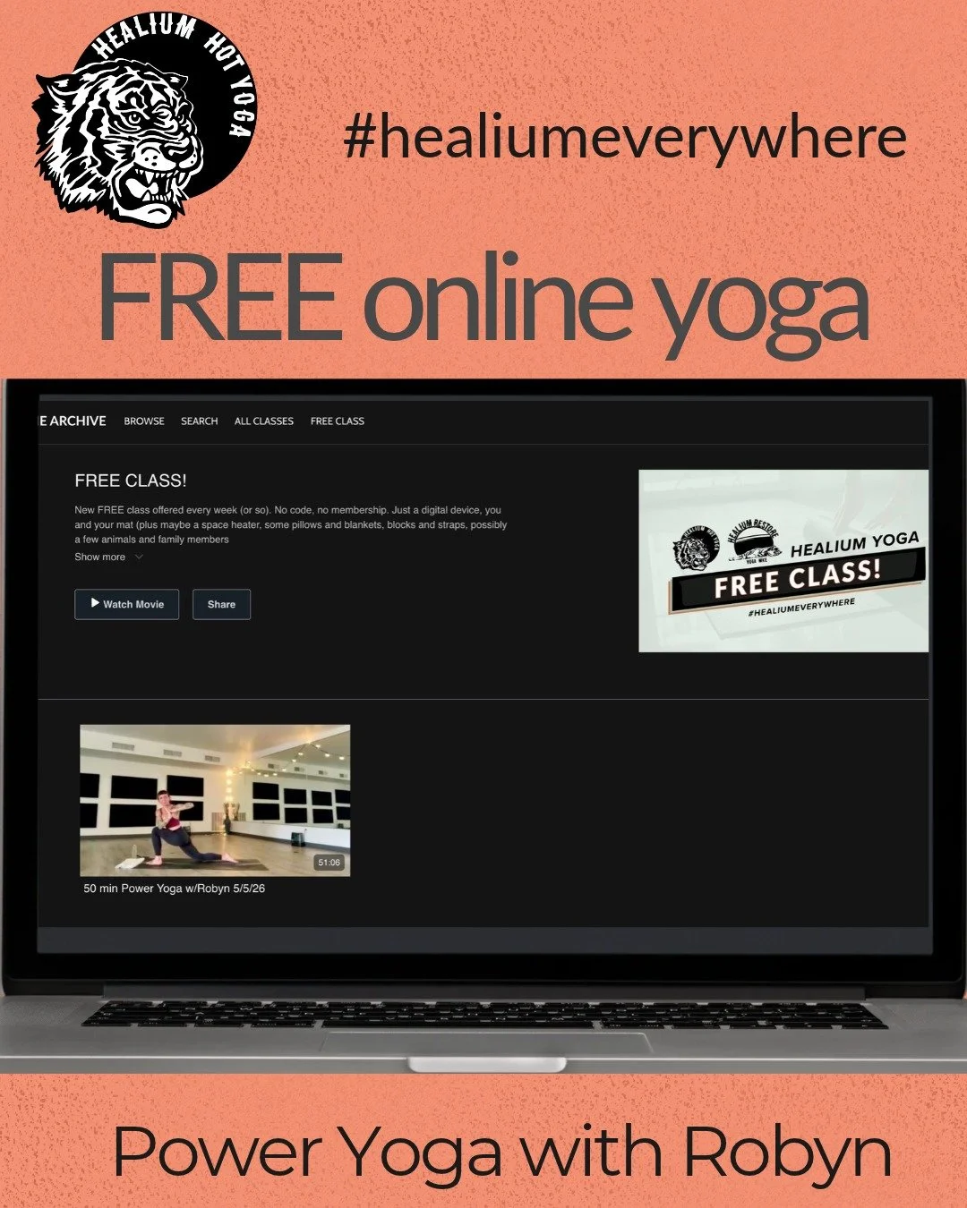 FREE Power Yoga

Heat up your day with a Power Yoga session with Robyn - for FREE! Available all week! 

Our newly reorganized and improved Healium Online Archive is even easier to navigate. 
Go to 
healiumhotyoga.com/free-class
and get your practice