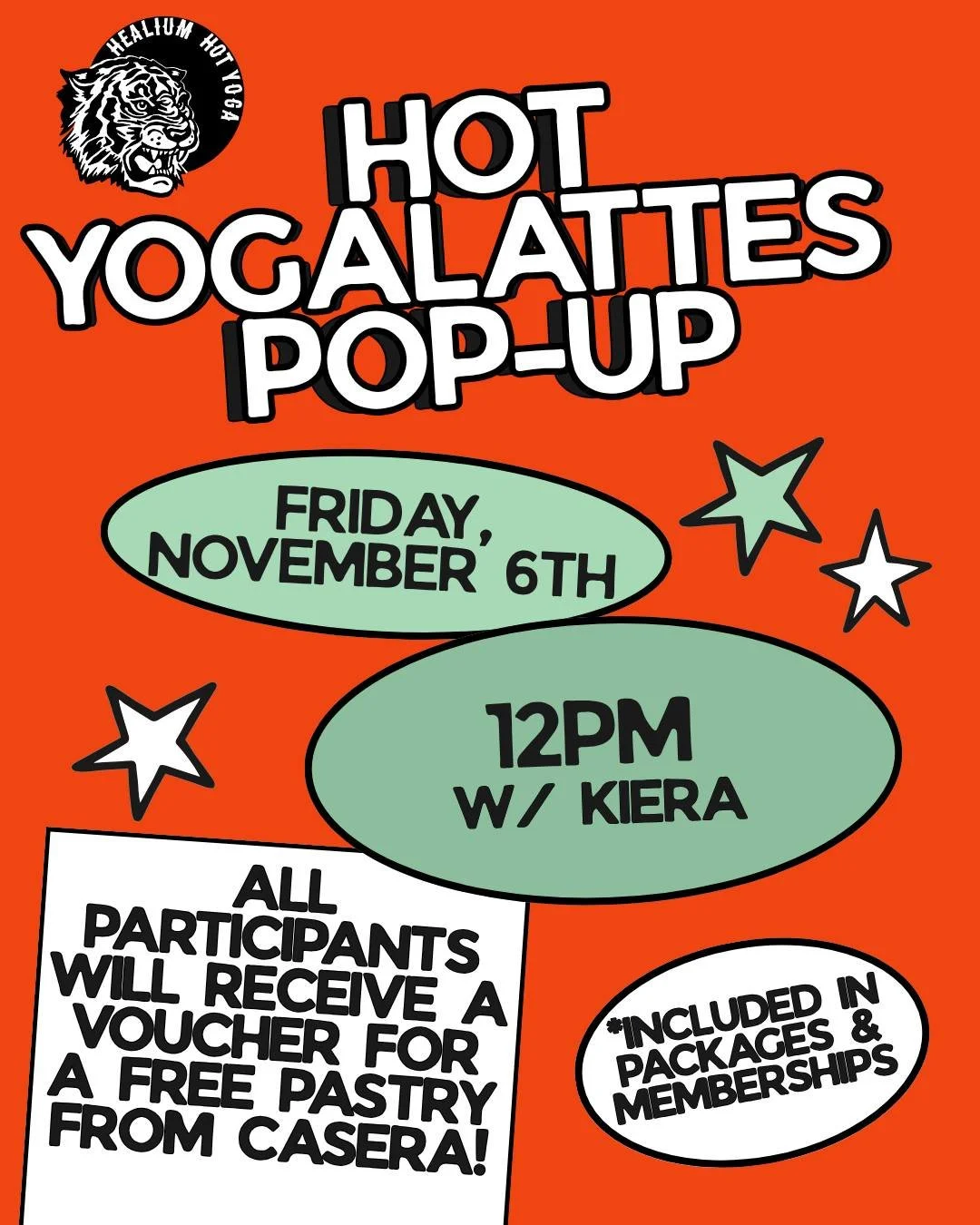 Next HOT Yogalattes POP-UP: Friday, November 6th at 12pm with Kiera at Healium Bayview! 🧘&zwj;♀️☕

All participants will receive a voucher for a FREE PASTRY with latte purchase at our friends at @caseracafebakery_mke ! 

*Included in packages &amp; 