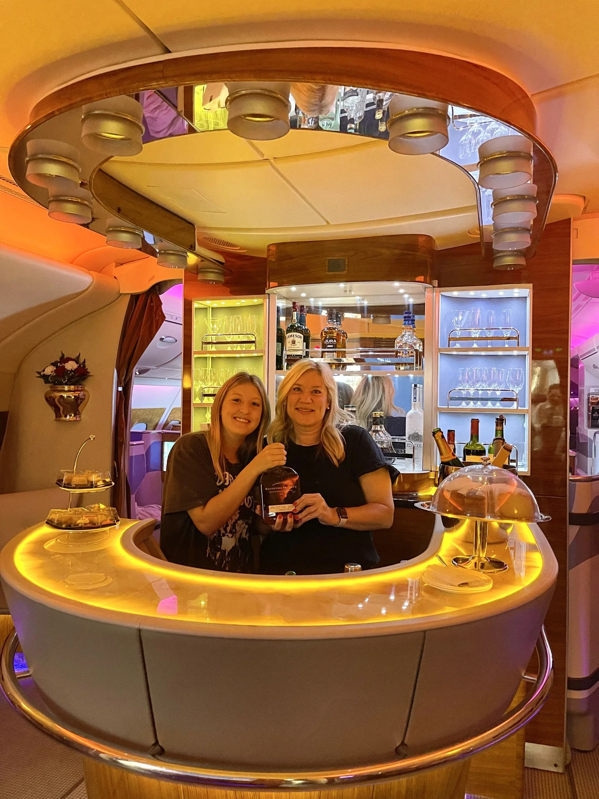 on board bar on the emirates a380 business class