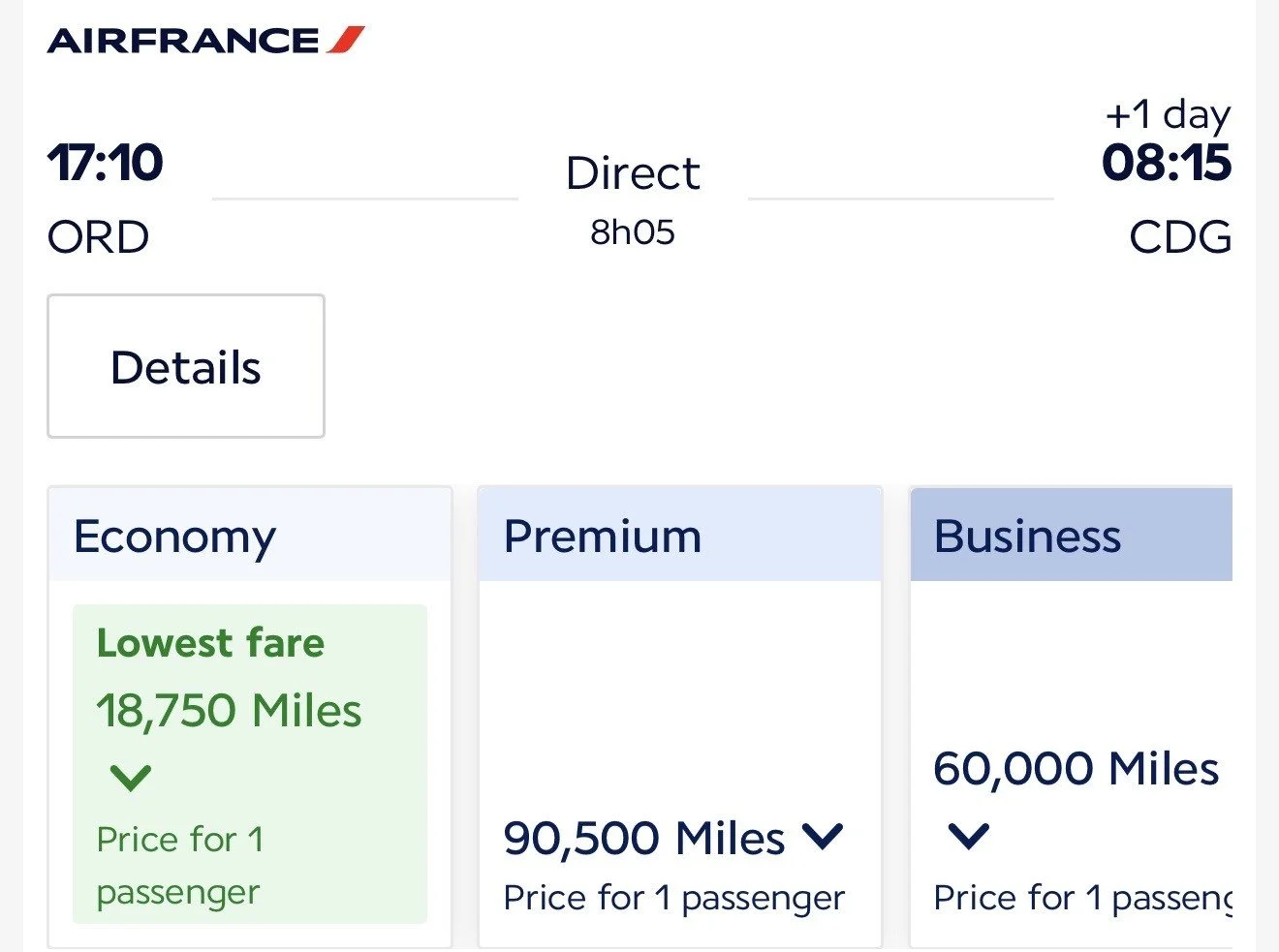 how to fly to europe with points air france