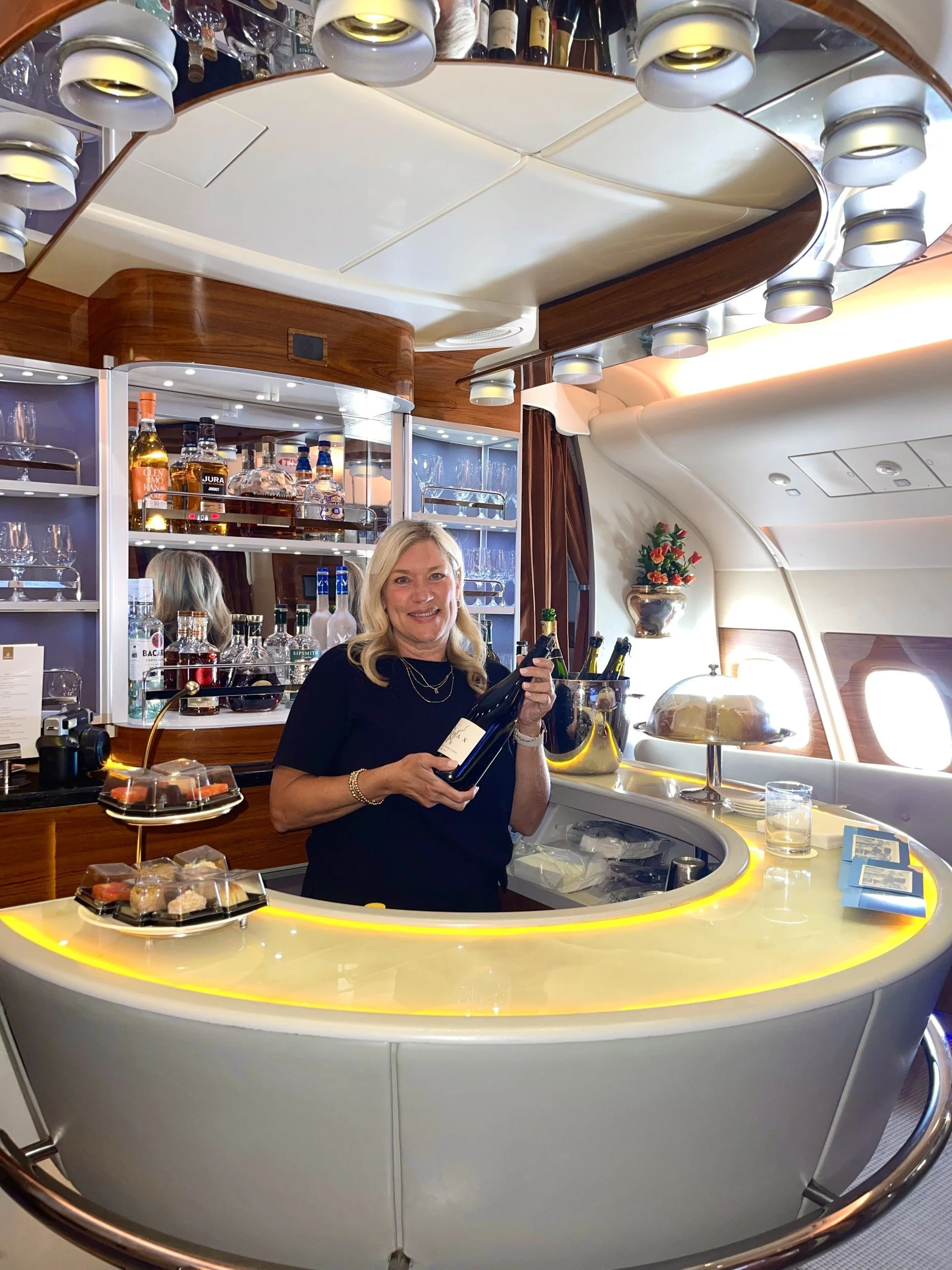 Emirates A380 business class on board bar