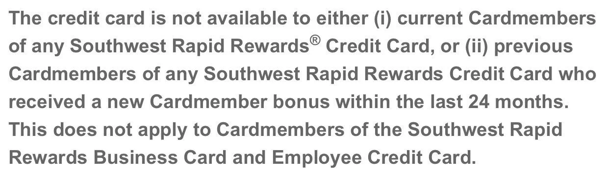 new lifetime bonus language on the southwest business card