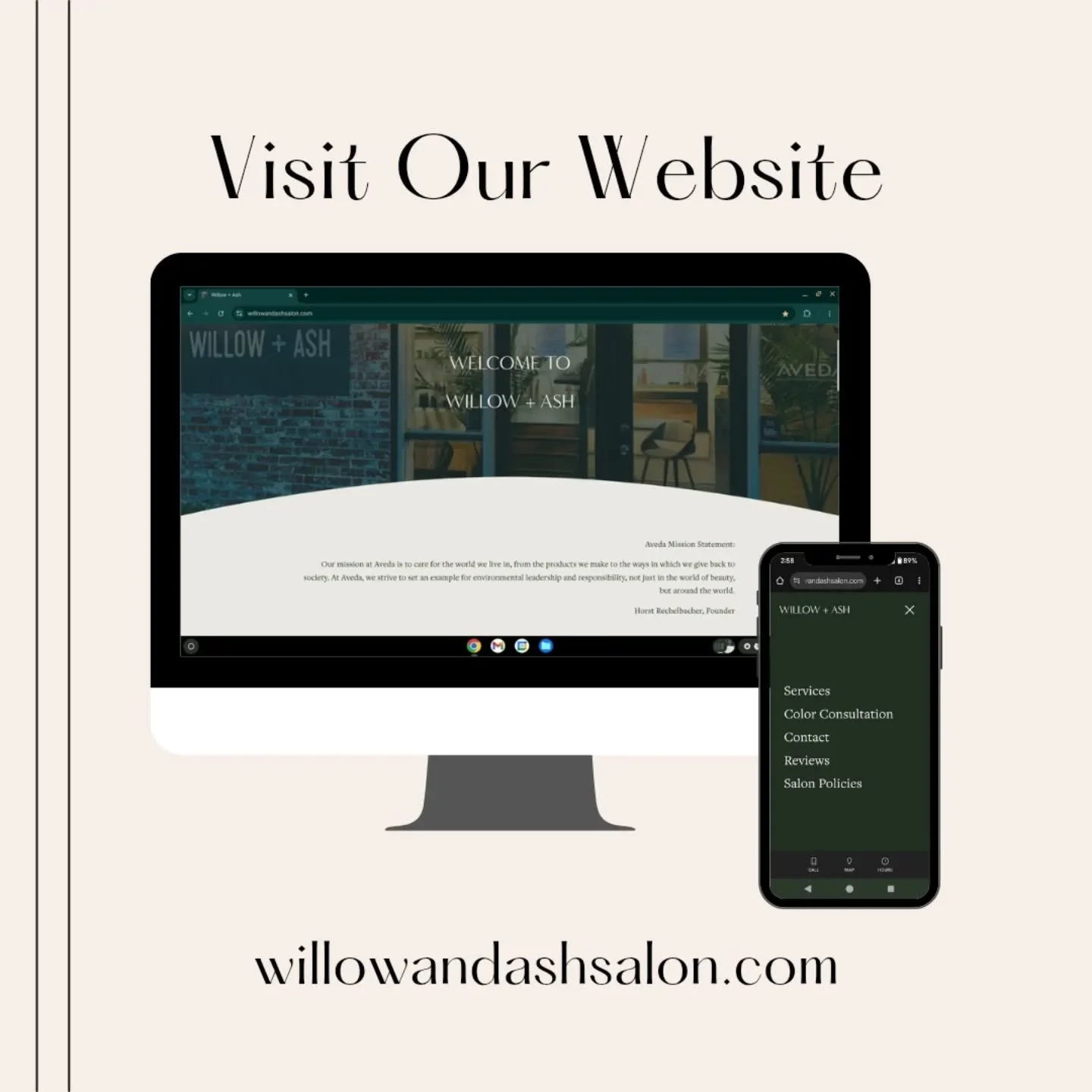 Have you checked out our website? Connect with us at willowandashsalon.com where you can find our list of services, guest reviews, salon policies, and as well as our online color consultation form. We look forward to seeing you soon!
#WillowAndAshSa