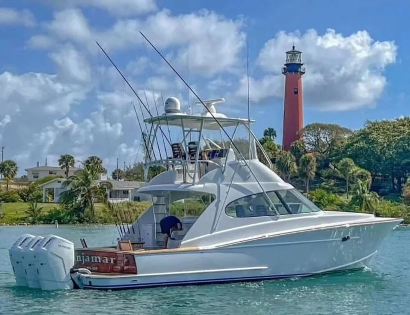 Let&rsquo;s hear your thoughts on the &ldquo;Anjamar&rdquo; a custom 45&rsquo; Xcelerator! The lines in person are gorgeous in our opinion and photos don&rsquo;t do it justice.
 📸 @hslchris 📸 @zachmcdonald_

See more boats: https://www.dailysportfi