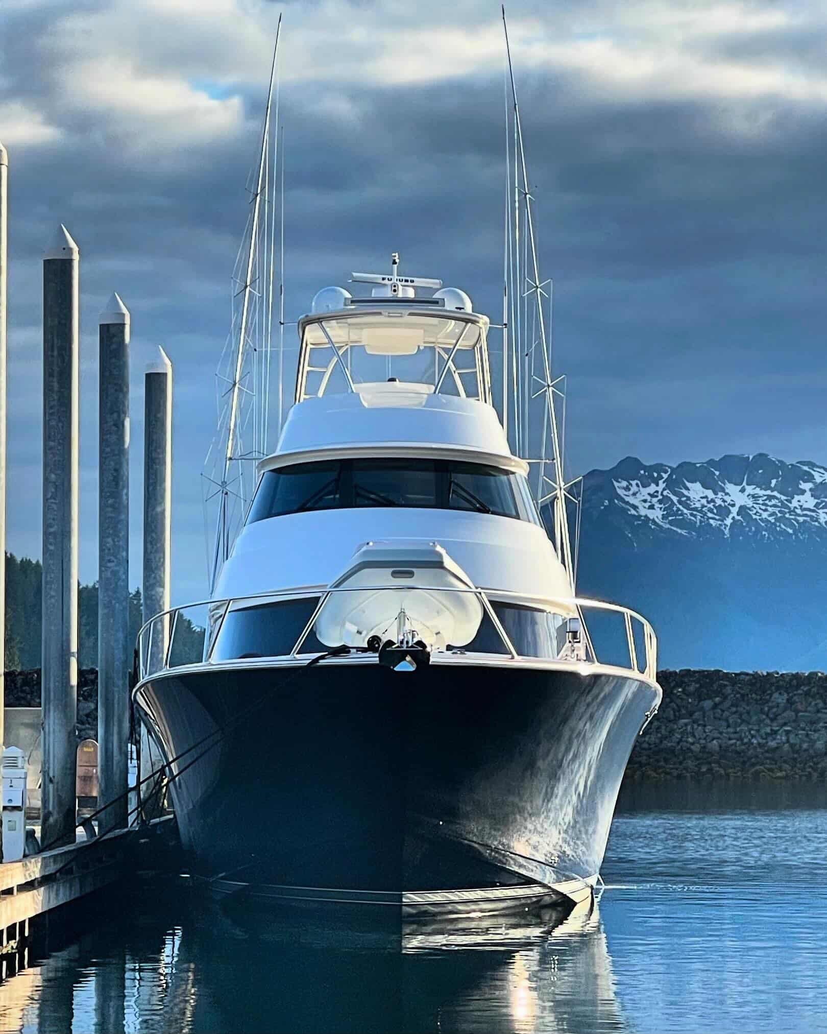 Not your usual location for a Viking Sportfish! ❄️🎣
The stunning 80&rsquo; Skybridge &ldquo;Forty Niner&rdquo; pictured in her home port of Seward, Alaska &mdash; proving these battlewagons look just as good surrounded by glaciers as they do in the 