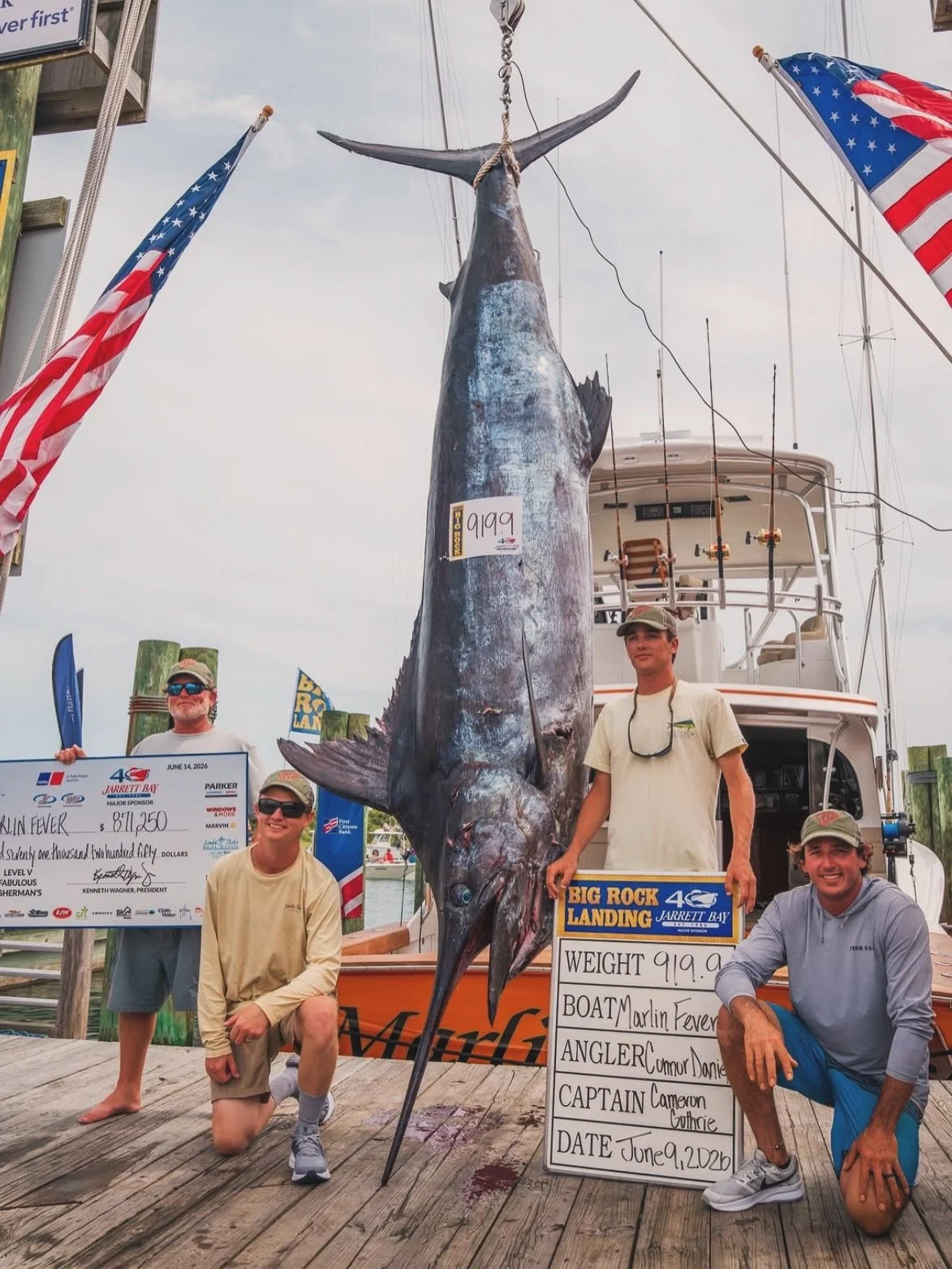 Will someone catch a bigger Blue Marlin before the tournament is over? 🎣🏆

The Jarrett Bay 61 Marlin Fever set the bar high at the 68th Annual Big Rock Tournament with a massive 919.9 lb Blue Marlin weighed on June 9th. Powered by twin CAT C32s pro