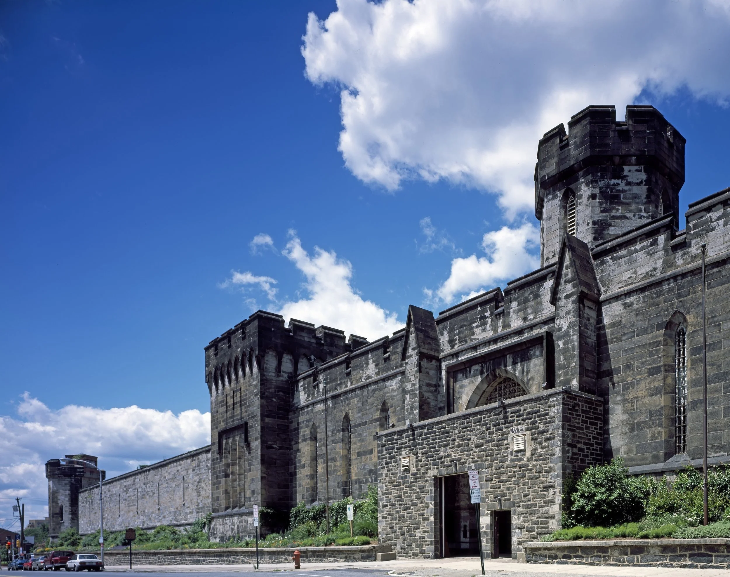 The dominating exterior of the Eastern State Penitentiary in Philadelphia looks almost like a castle.