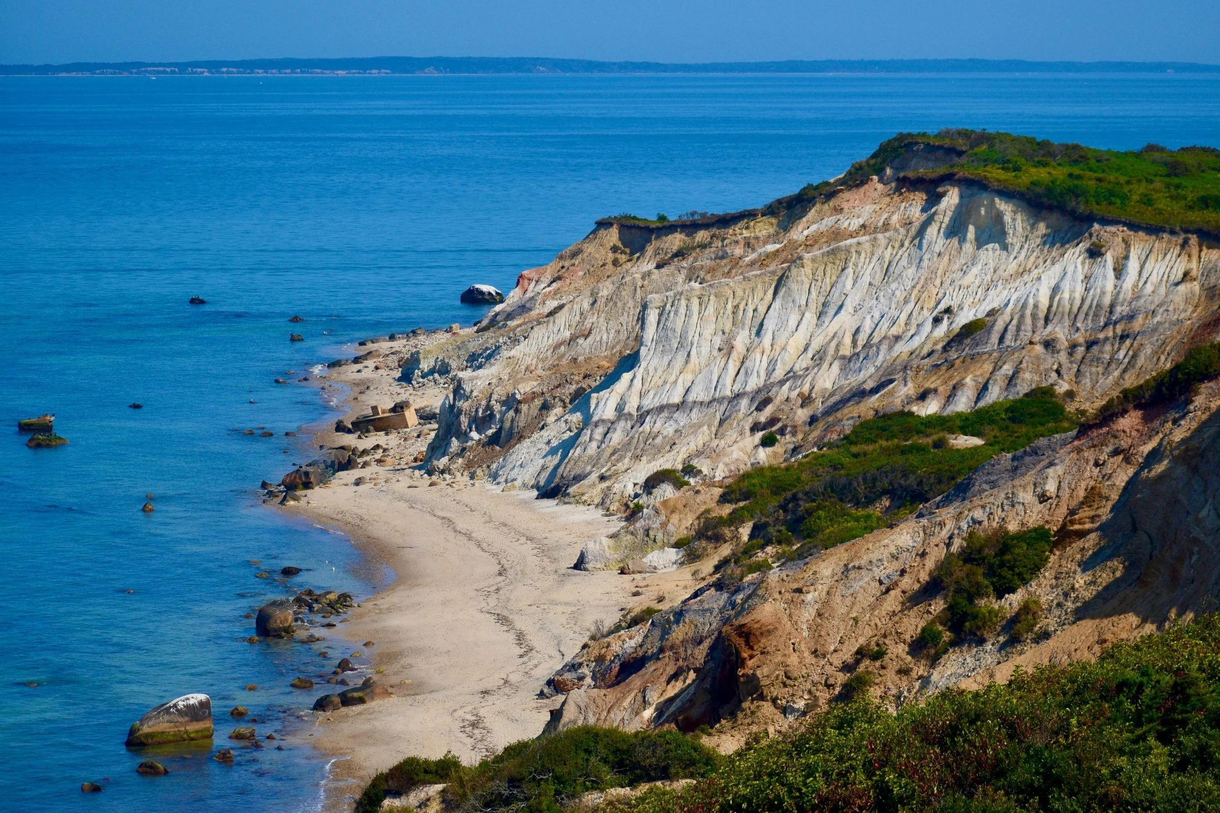 The Aquinnah Cliffs stretch down to the sea near Oak Bluffs. Drives & Detours Top sights in Martha's Vineyard