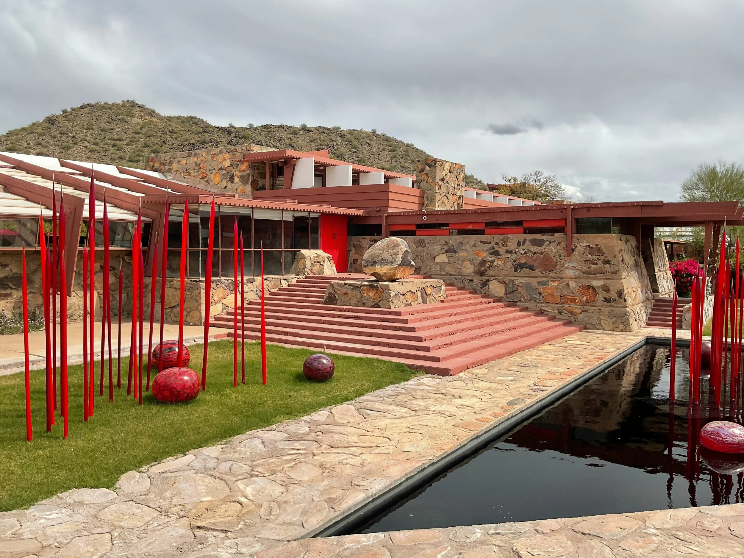 Taliesin West is a red and white modernist home built in the desert. Drives & Detours top attractions in Scottsdale