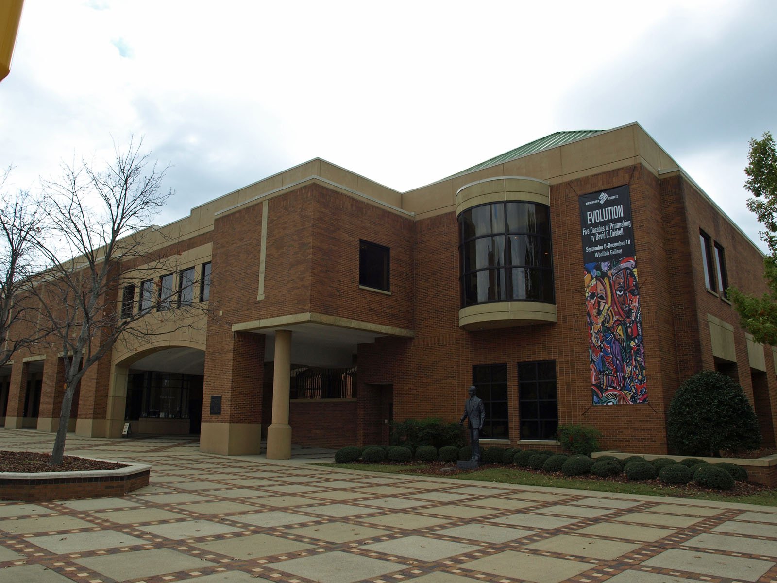 A statue outside the nondescript The Birmingham Civil Rights Institute, Alabama.