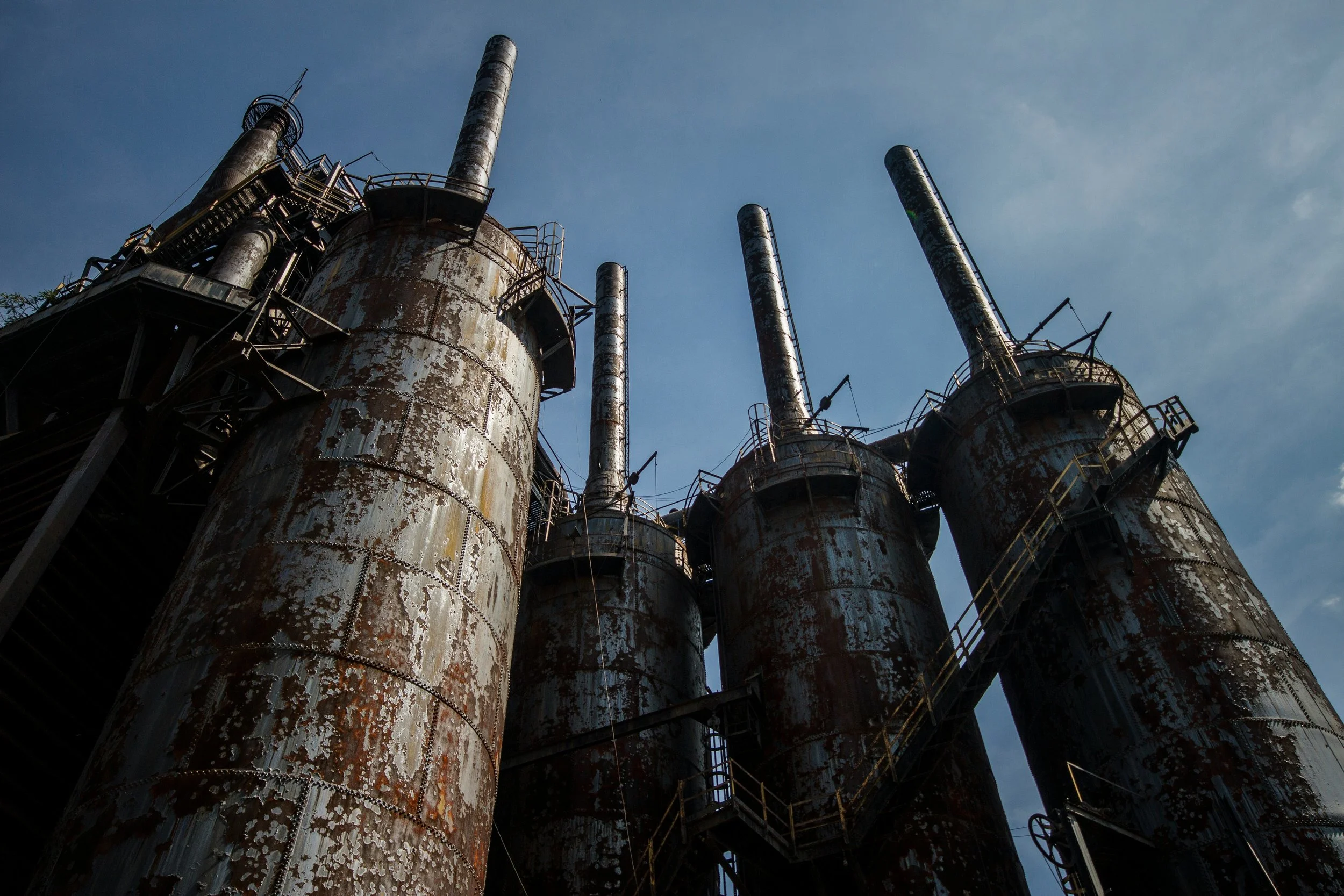 The old, rusted blast furnaces of Bethlehem SteelStacks