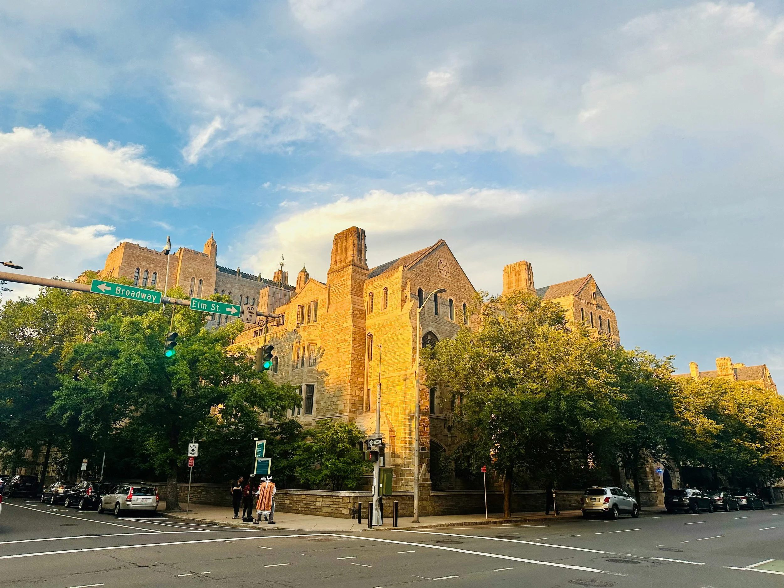 The buildings of Yale University under the soft light of sunset. Drives & Detours Yale Campus Tour