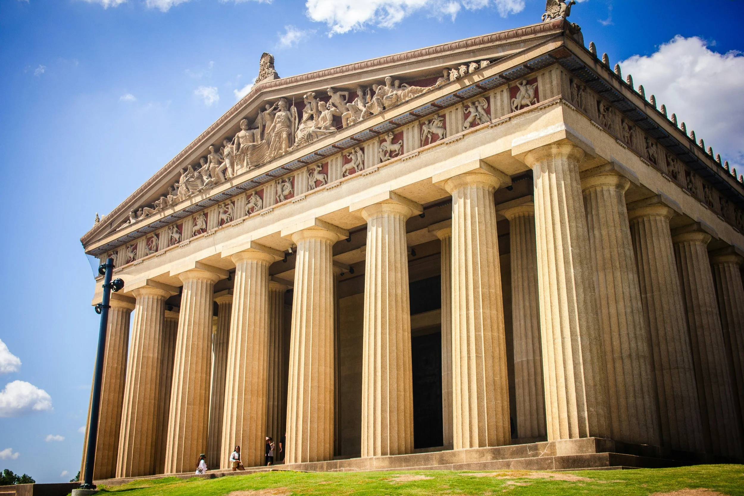 The Parthenon at Centennial Park in Nashville is full-scale replica of the one in Athens