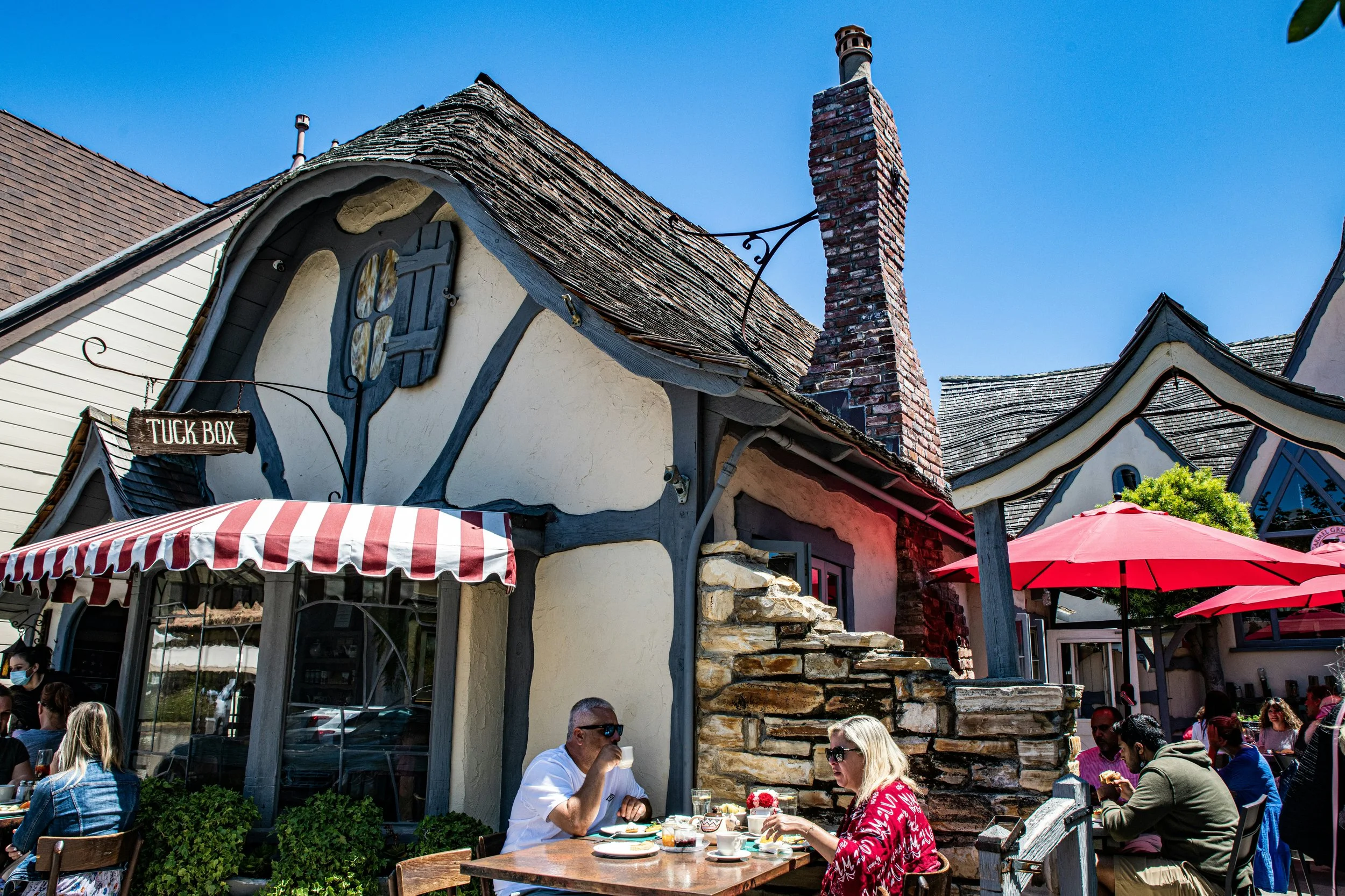The Tuck Box in Carmel-by-the-Sea. Its a higgeldy-piggeldy Old World cottage, like something out of a fairytale