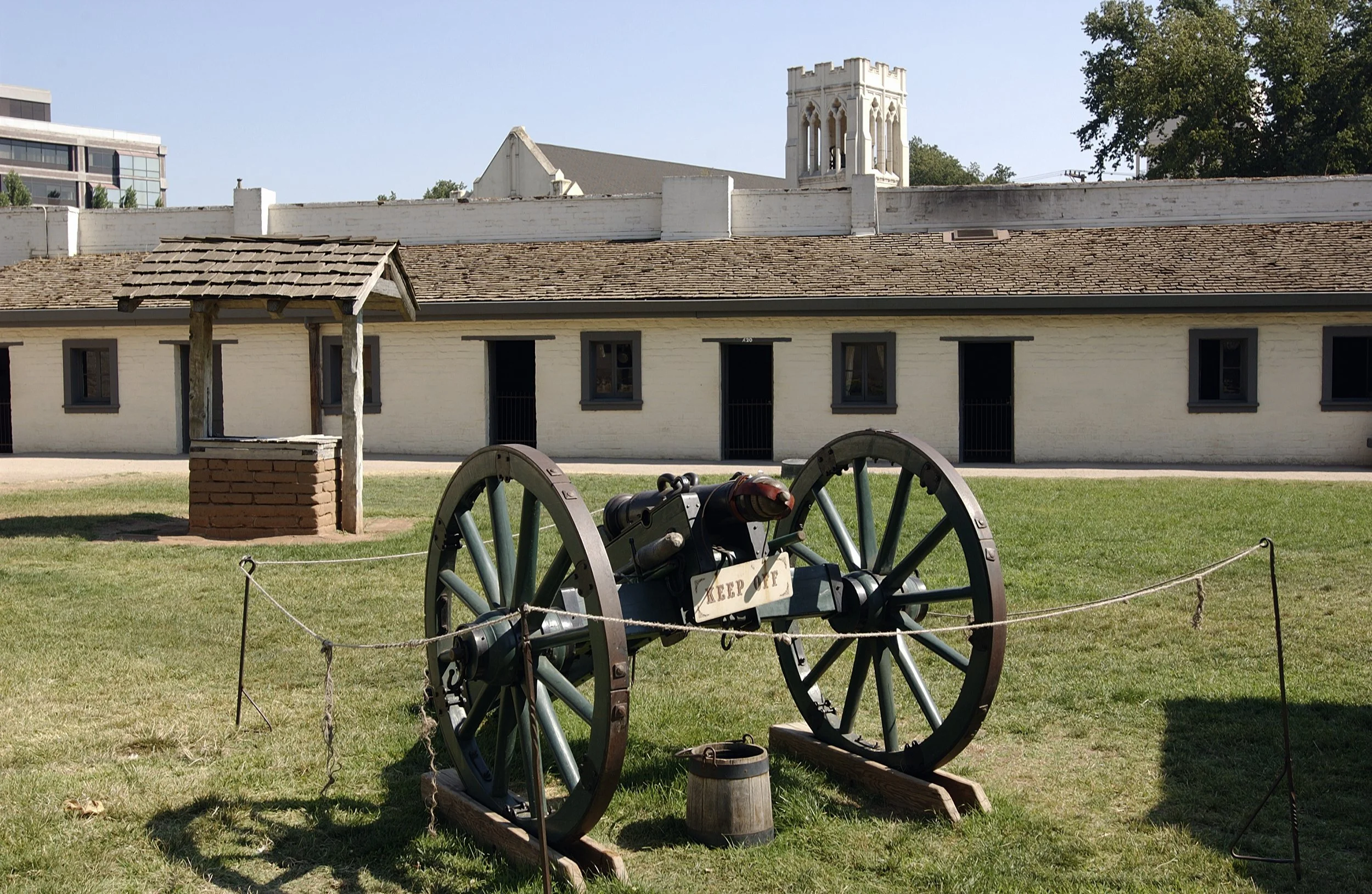 A small cannon sits in Sutter’s Fort, California. Drives & Detours  Sacramento attractions for families