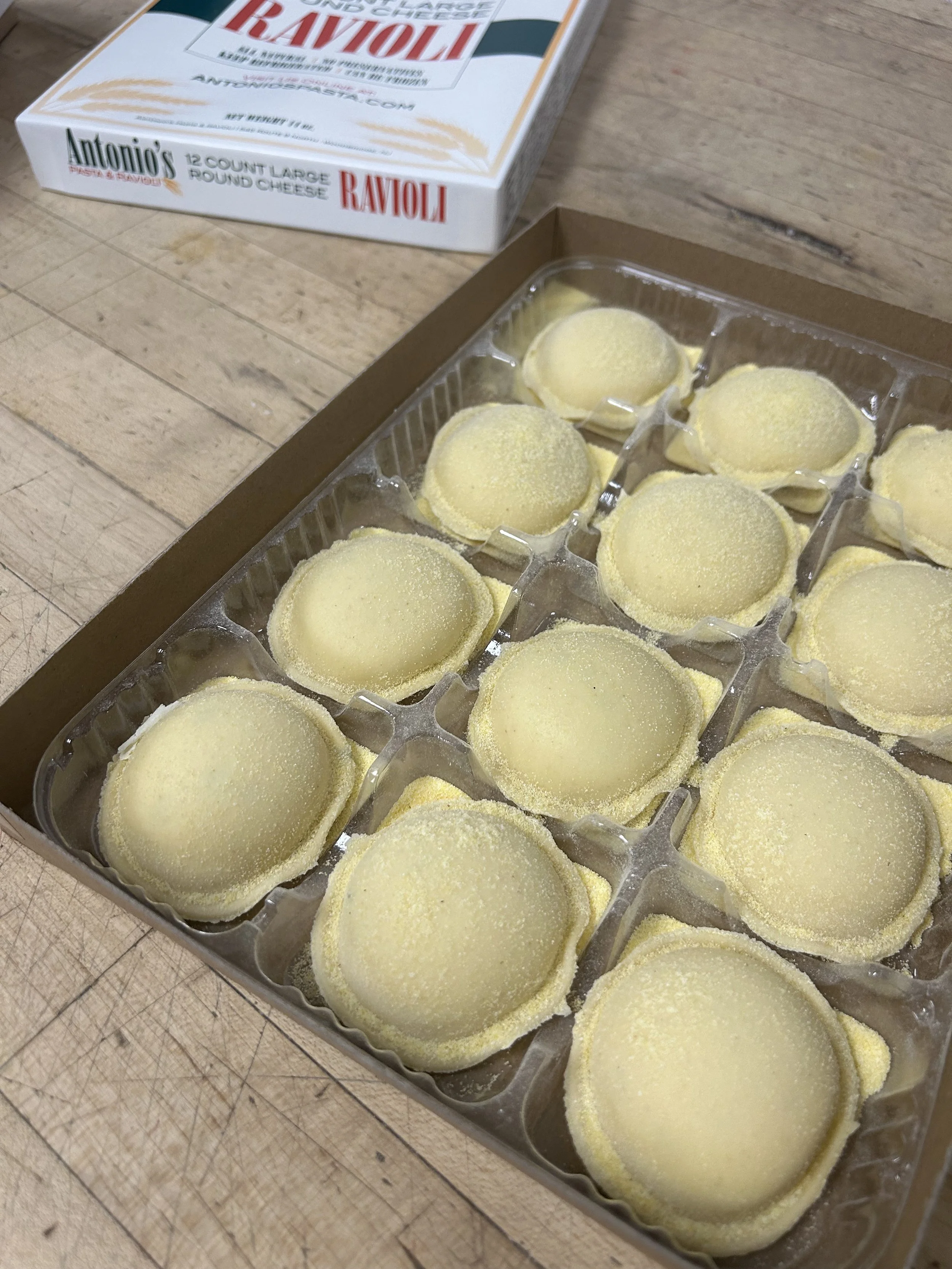 Fresh Dozen of Large Round Cheese Ravioli