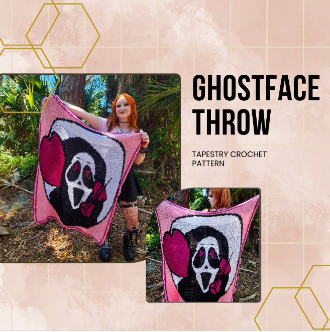 Ghostface Throw Blanket Crochet Blanket