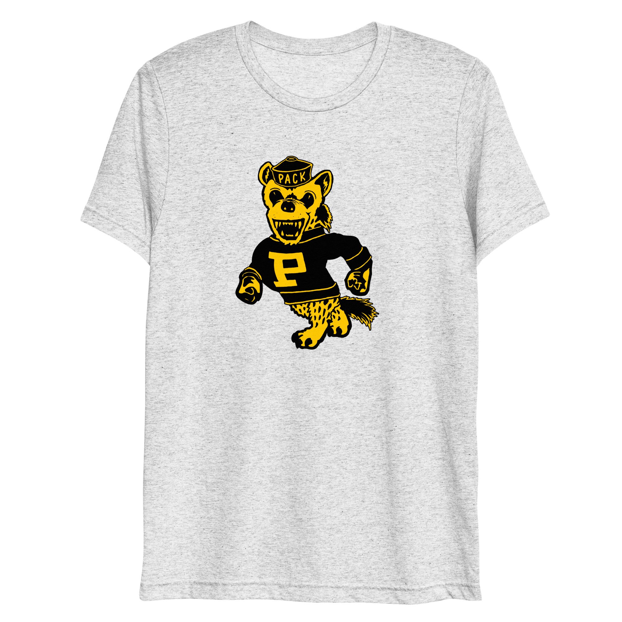 1970s Fauxback Pack Hyena College-Style Mascot Unisex Shirt (Logo Only, Multiple Colors)