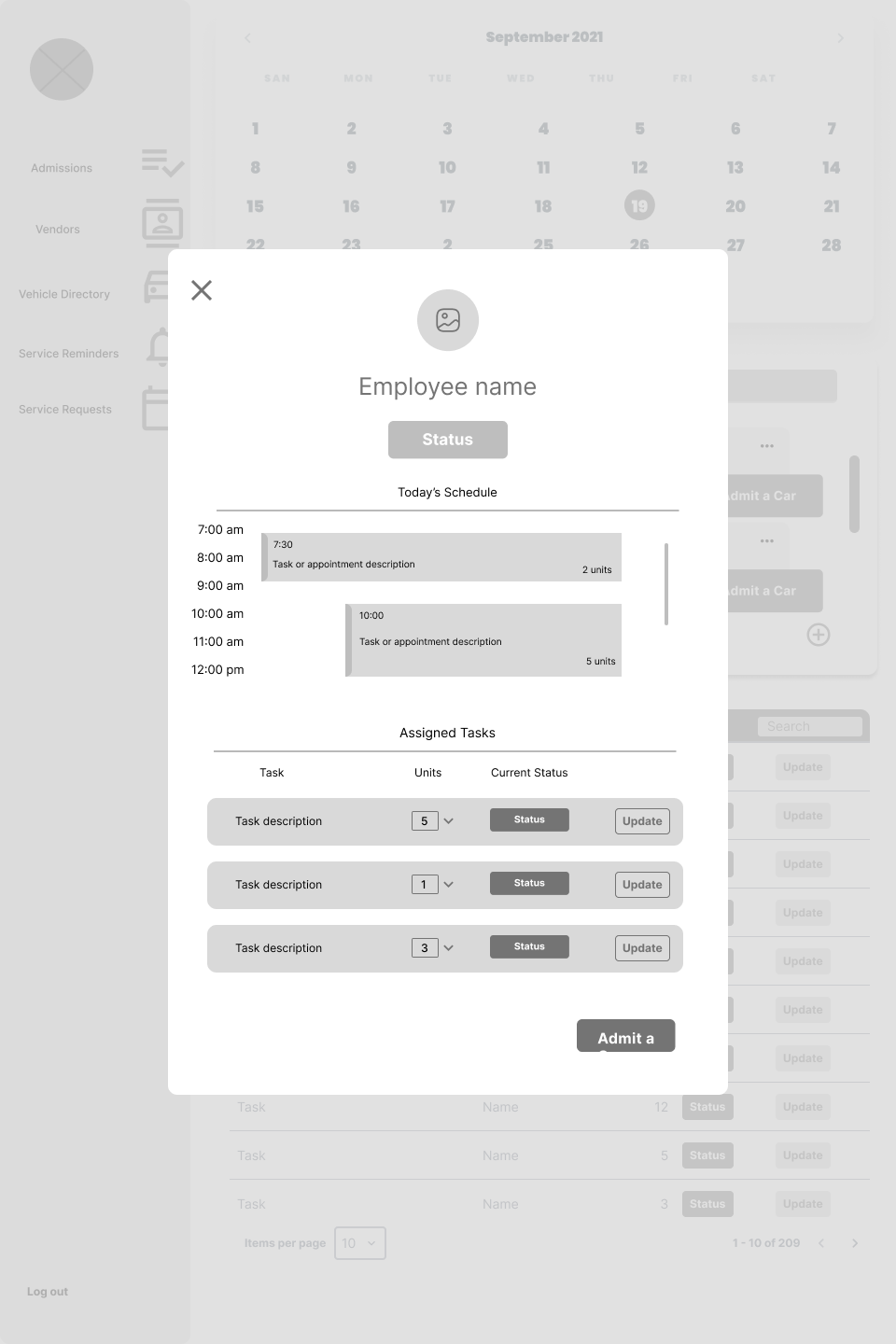 Technician Profile Modal 