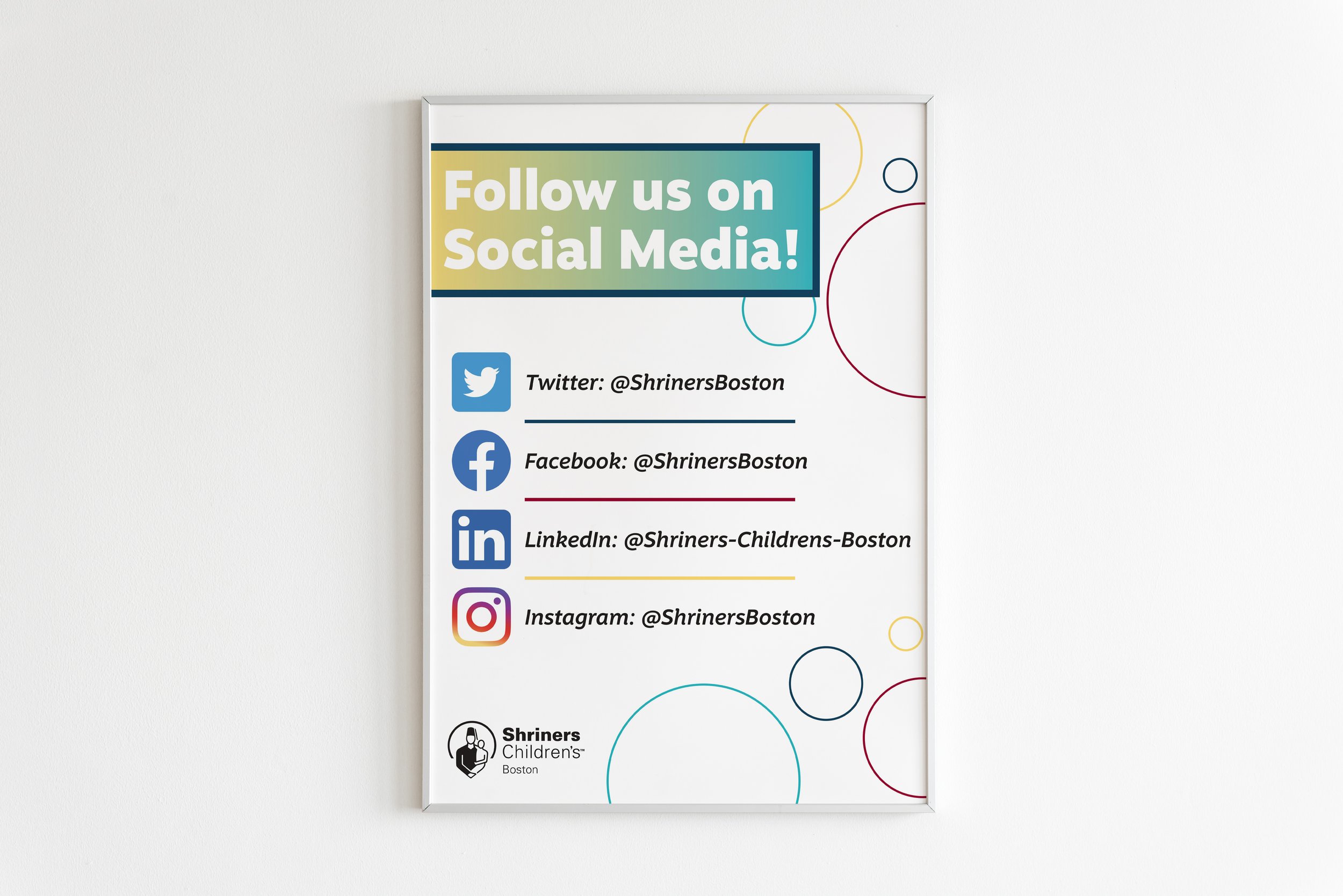 Internal social signage (Shriners Children's Boston)