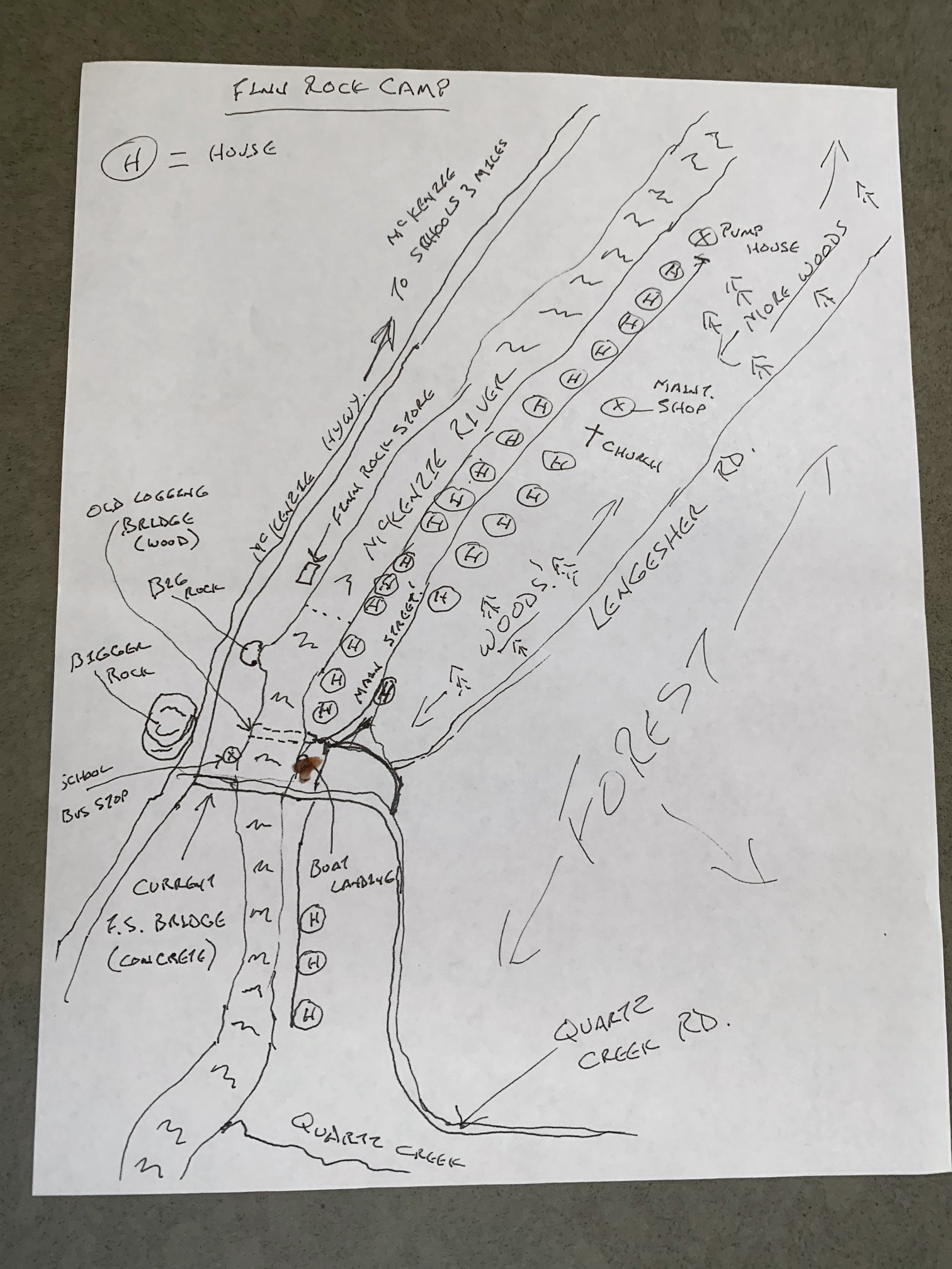 Rosboro Logging Camp community map, Joe Rose, resident.jpg