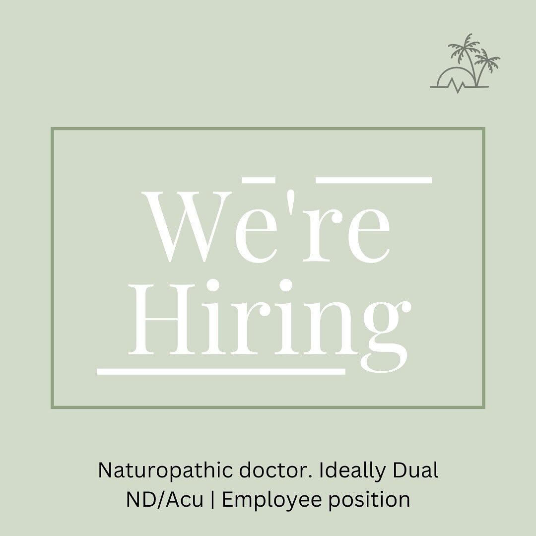 We are looking for a naturopathic doctor/acupuncturist dual provider to join our @islandfunctionalmedicine team! 

If you&rsquo;re interested please send us your resume and cover letter to our email info@ifmhawaii.com