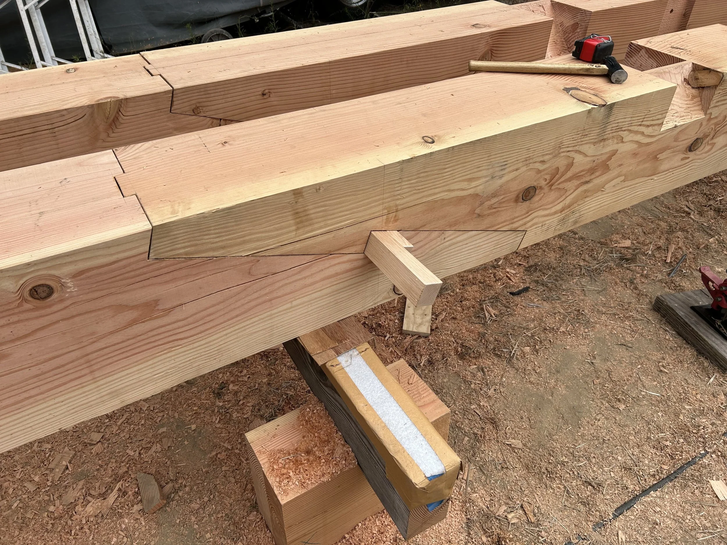 Cal Lutheran University Hage Stave Timber Frame Pavilion - Scarf Joints