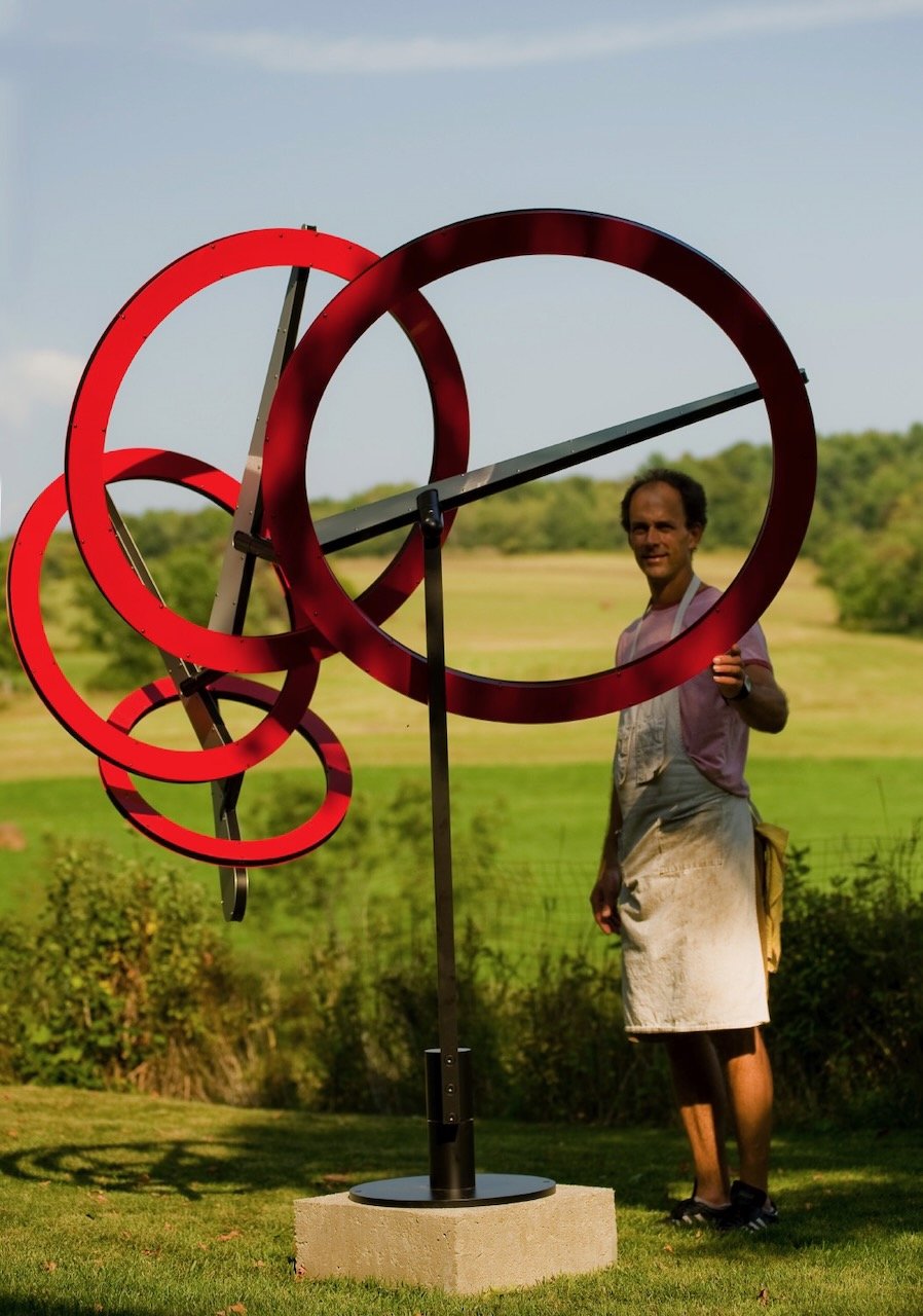 OUTDOOR RED HALO - 2008
Powder coated aluminum and brass, brushed aluminum, stainless steel