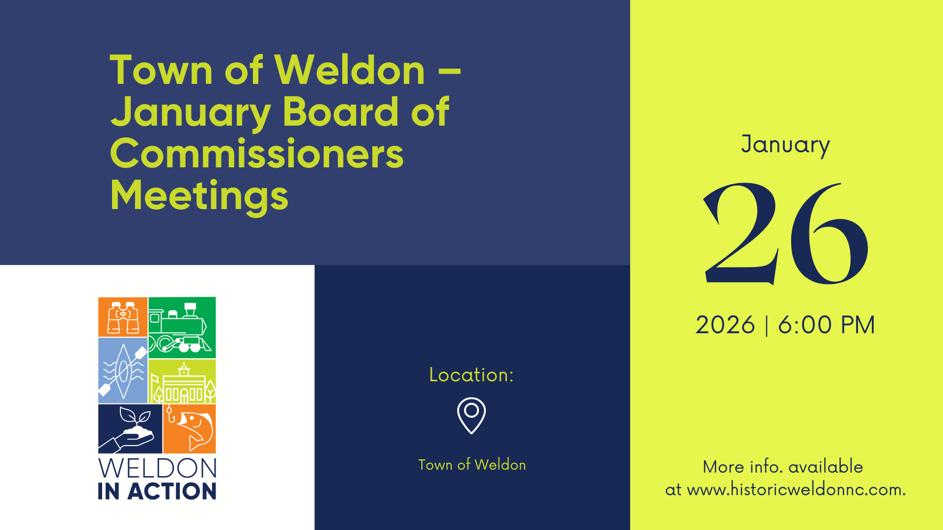 January Commissioner Meeting Schedule