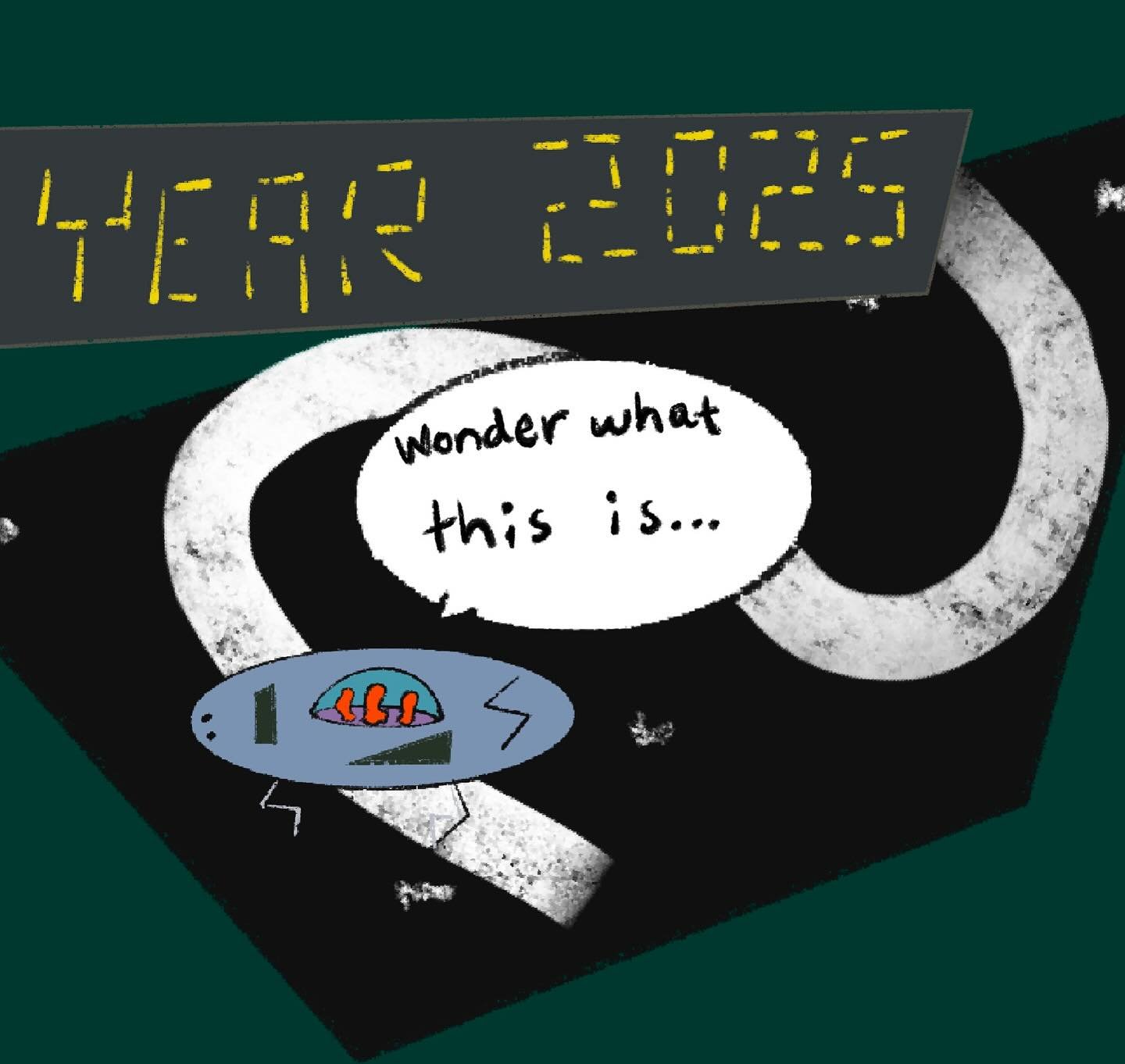 After the show on @factsmachinepod,I used my scientific imagination to envision how the aliens would engage with the Golden Record on Voyager 1. Seems they may be working for a certain music critic. #messageinourmusic #voyager1 #goldenrecord #spacepr