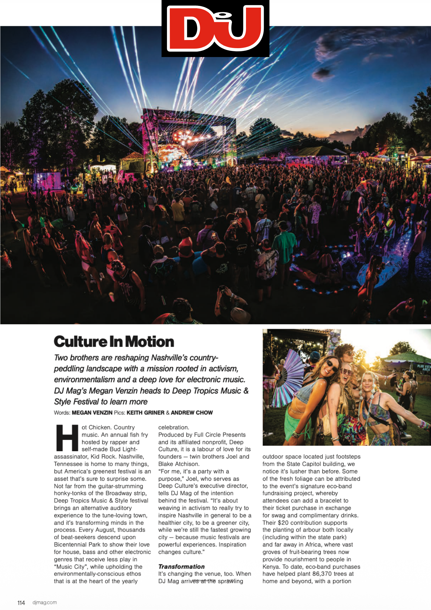 DJ Mag print feature of Deep Tropics 2024.