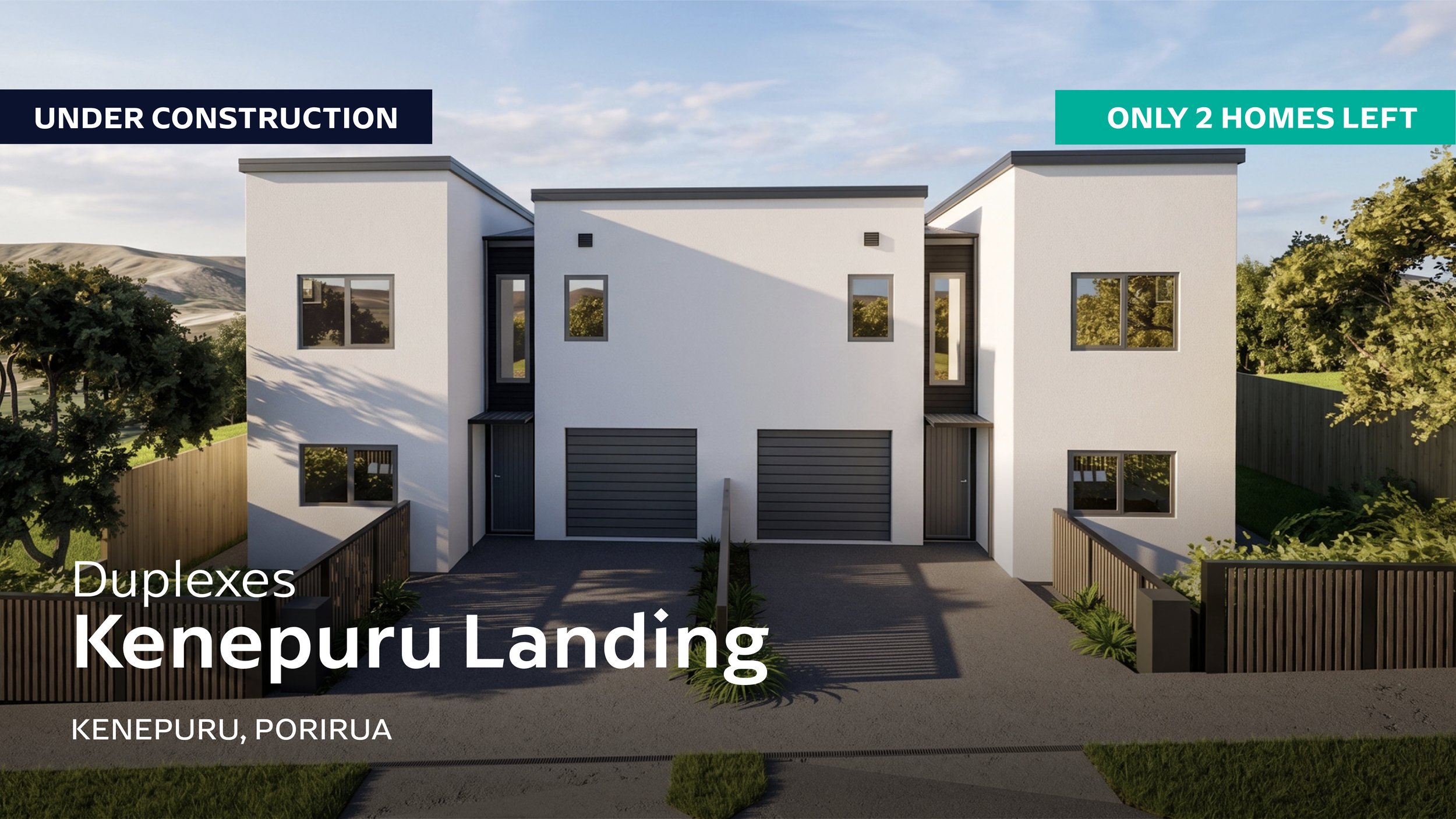 Kenepuru Duplexes, Porirua, 4 Bed, Bath, 3 Single Garage, Two-Storey, $801K-$950K, $951K+