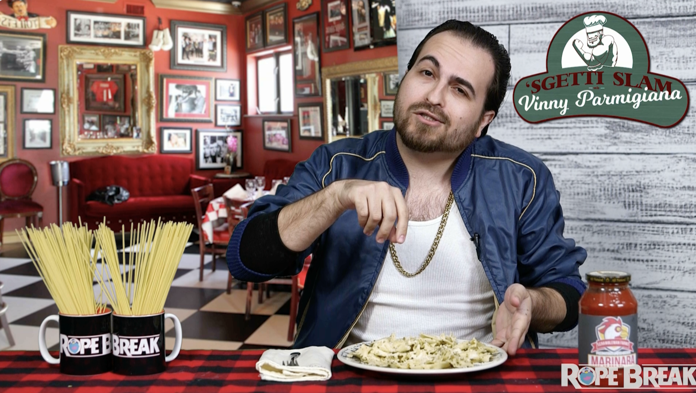 Sgetti Slam wit Vinny Parmigiana,
a pro-wrestling fantasy-booking web-series