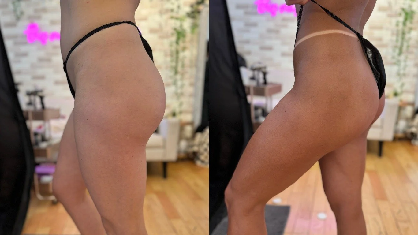 Spray Tan before and after results at All That Beauty Bar in Ottawa