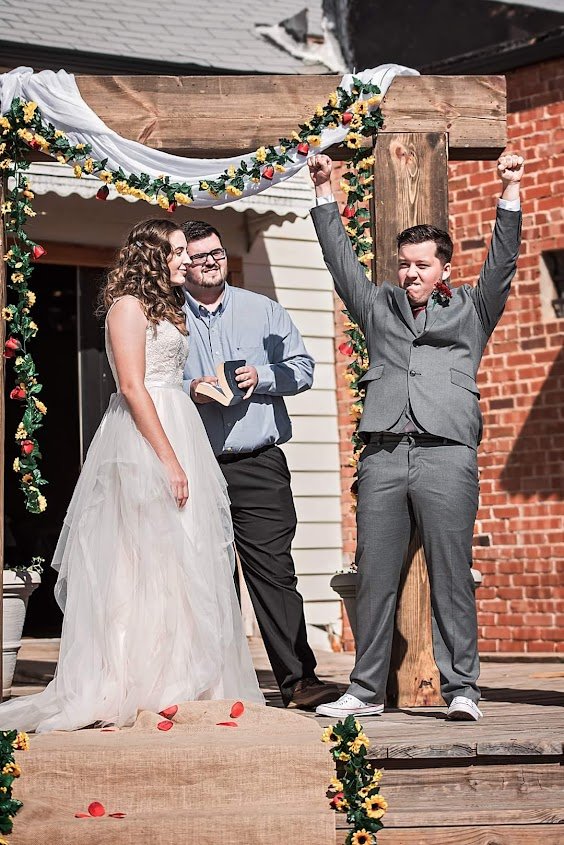 The Blessed Ohana- the moment after my son got to kiss his bride