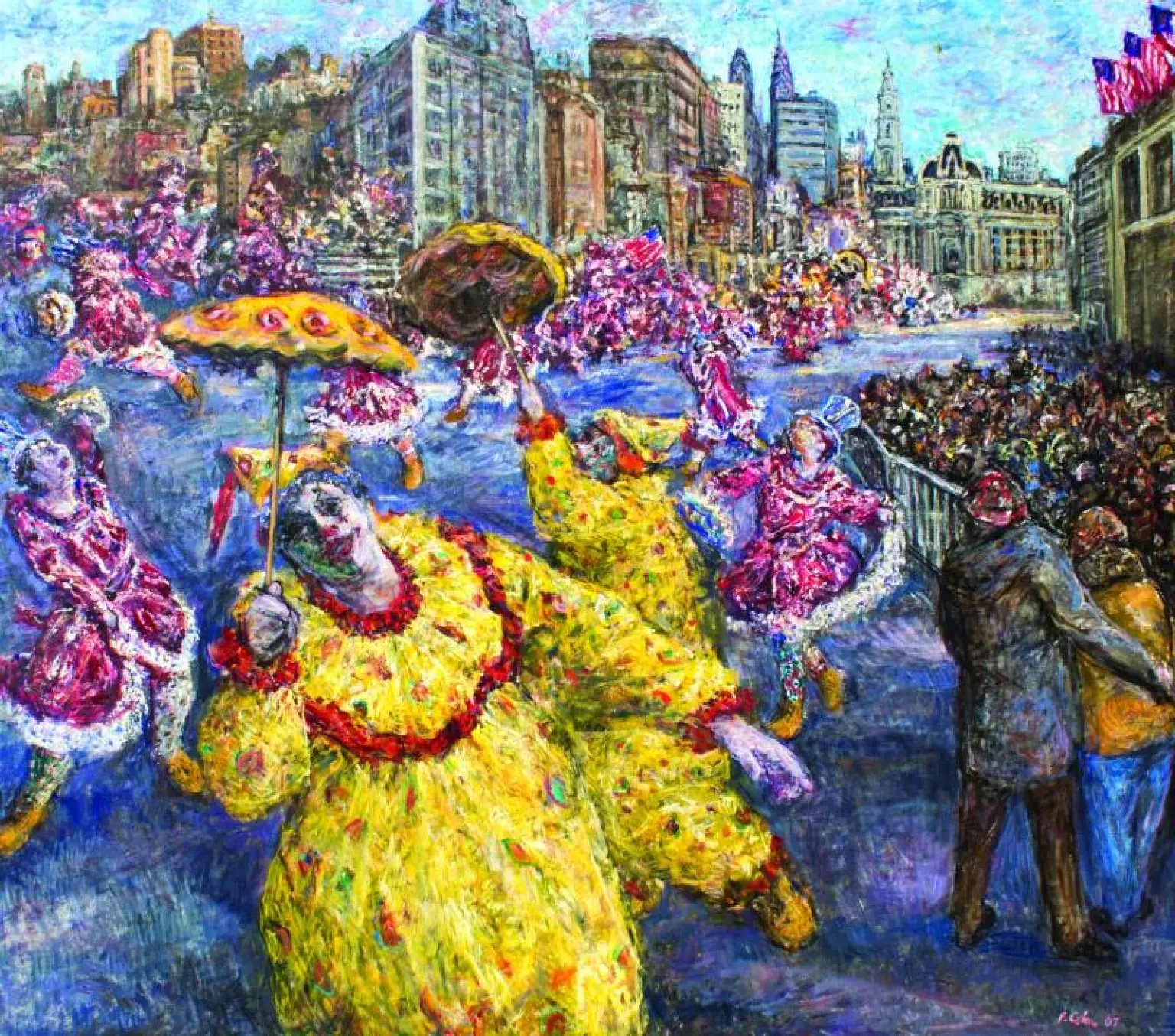   A Philip Cohn painting of the Philadelphia Mummers Parade | Courtesy of Michael Kalick  