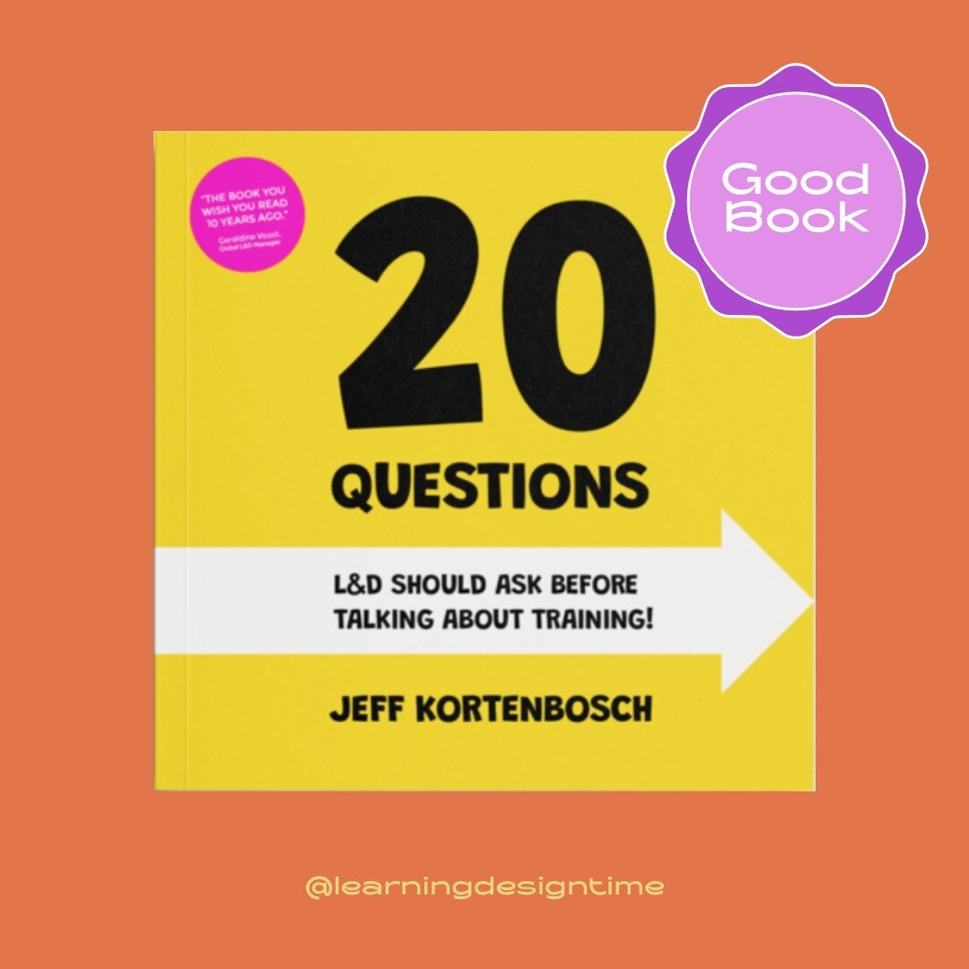 Book Recommendation 📖

To design the right solution, you have to understand the problem, which is why it&rsquo;s important to ask questions at the start of a project. 

You might be designing for a Ferrari when all the learner really needs is a bike