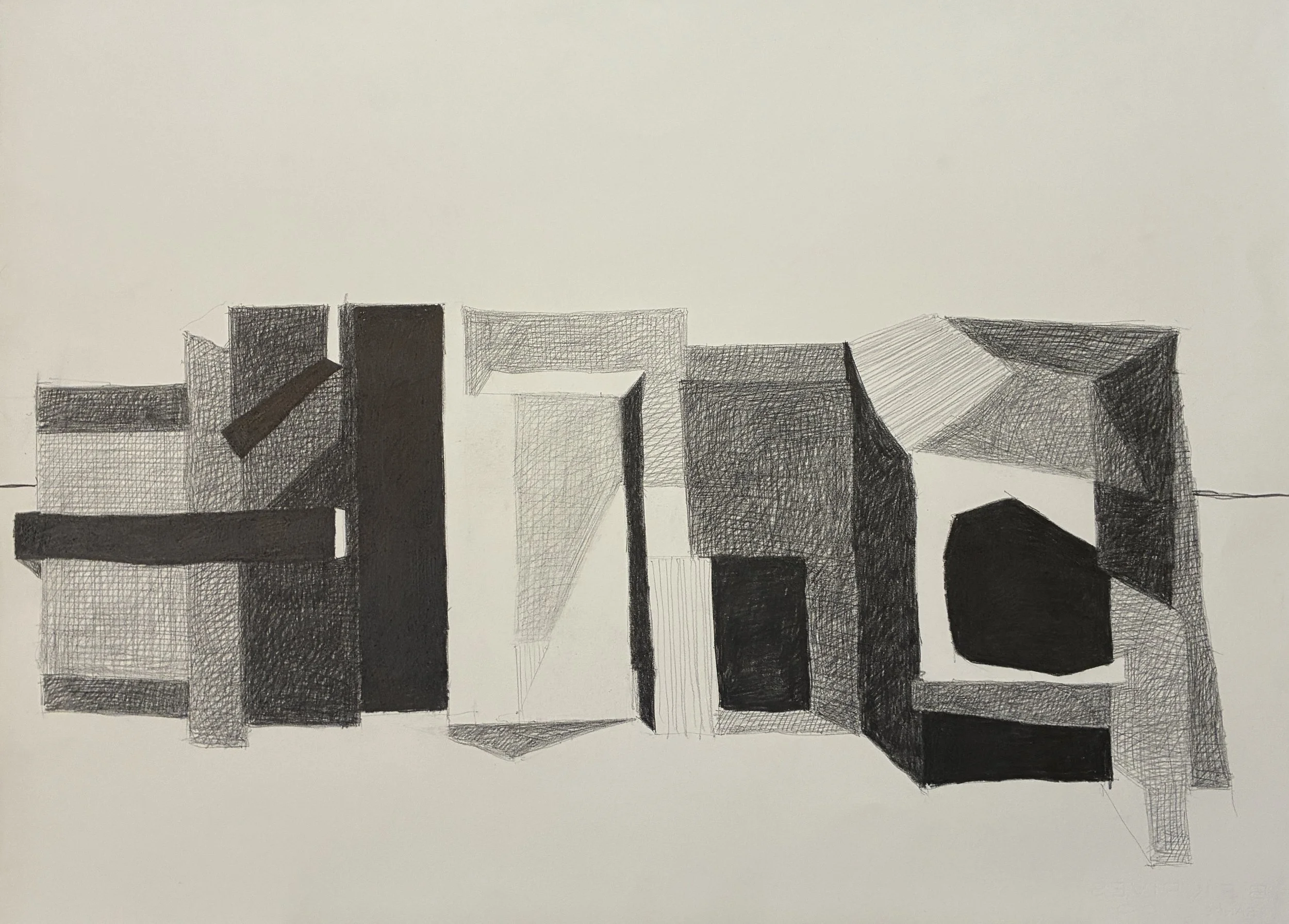 "Untitled 2", Graphite, 22" x 30", 2025