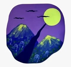 Sunny Chapman,  Road To The Moon  Flashe on 1/8" Plywood (Cleat Hanger), 12" x 12", 2024