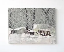 David Kuehler,  The Snowy Knoll 3  Oil on Panel, 24" x 36", 2020