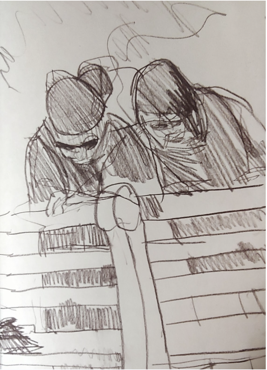 Michael Louis Johnson, sketchbook drawing