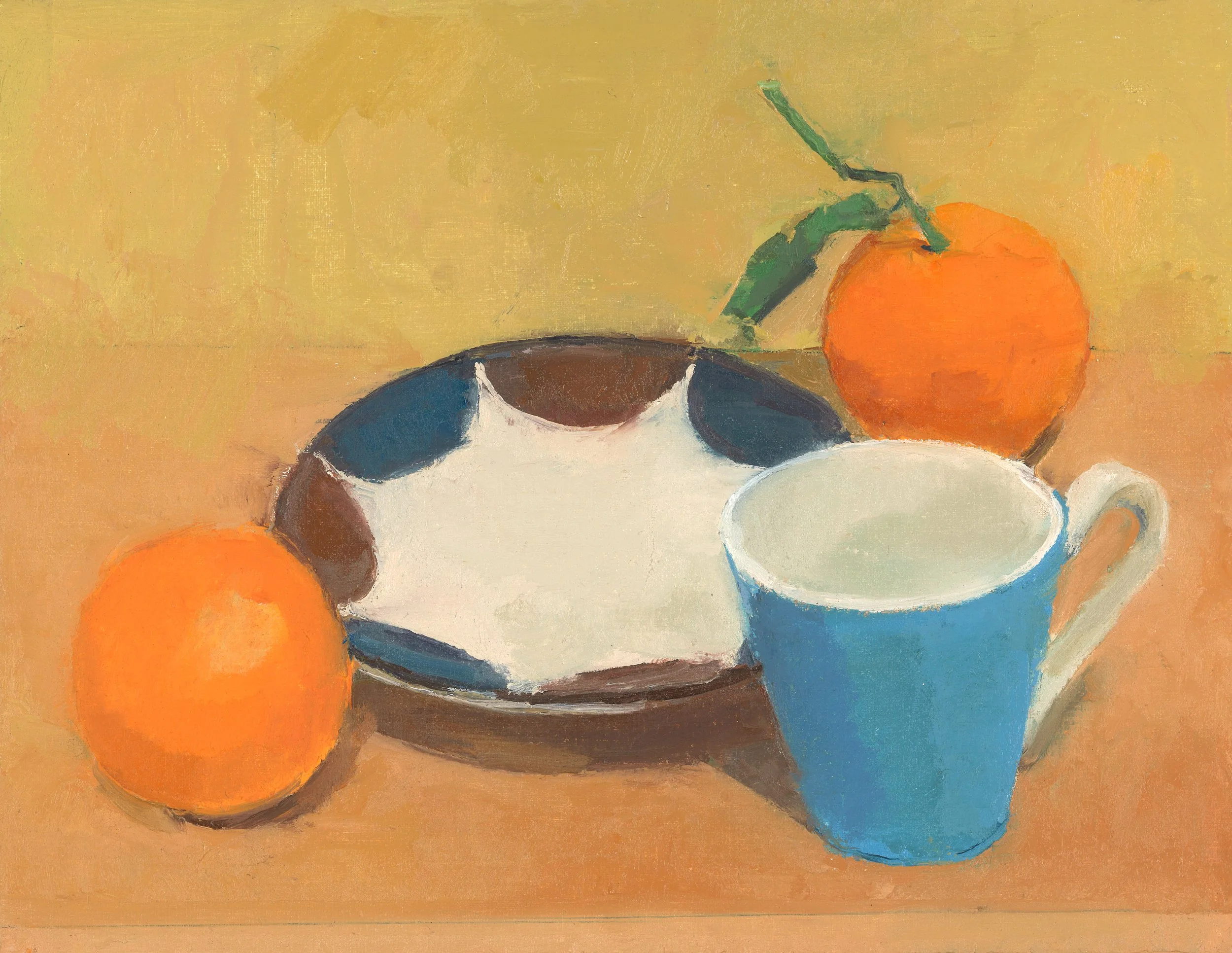 Tim Kennedy, "Oranges, Plate and Cup", Oil on Muslin Panel, 8" x 10", 2026